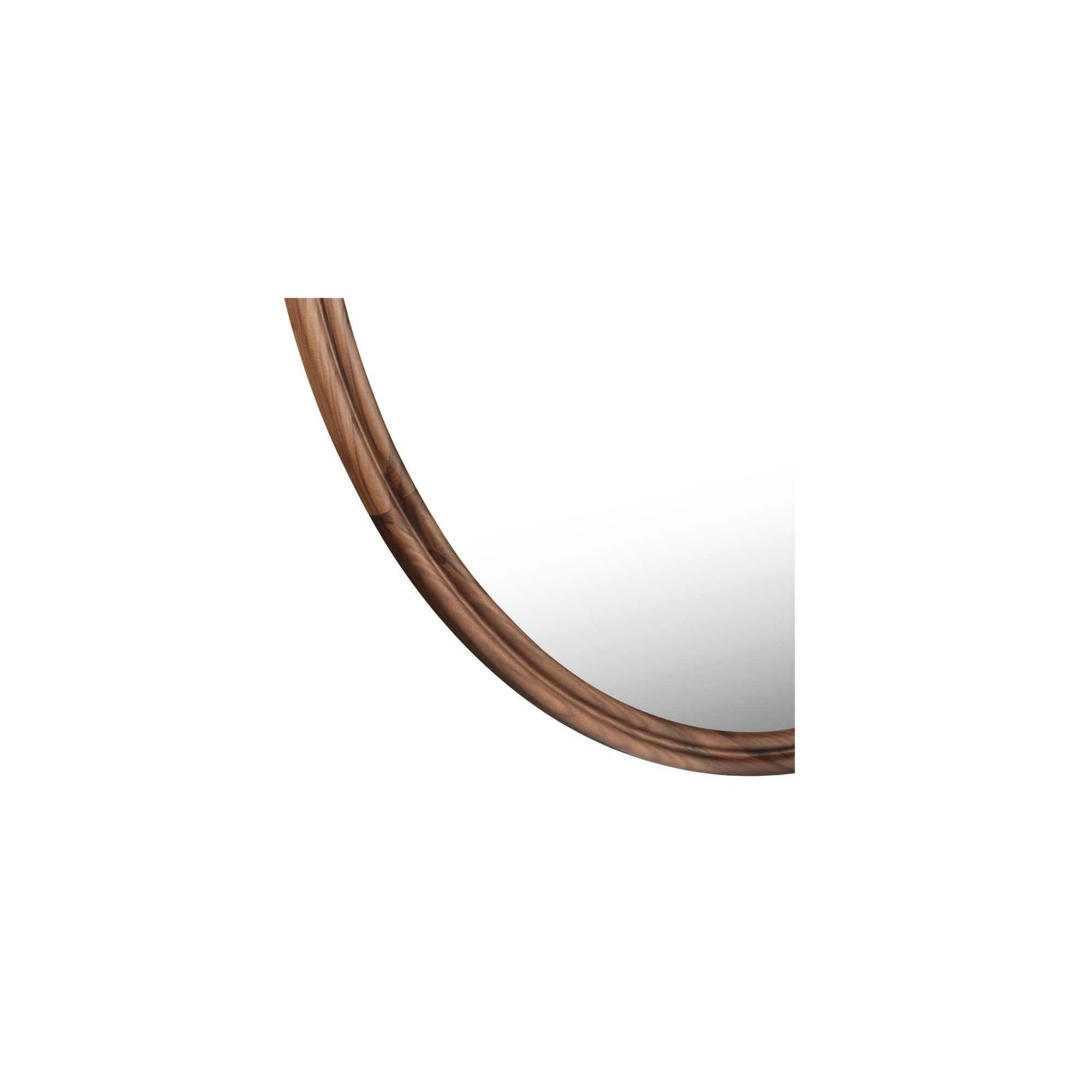 Moe's Home Alcott Large Round Mirror Walnut - Image 3