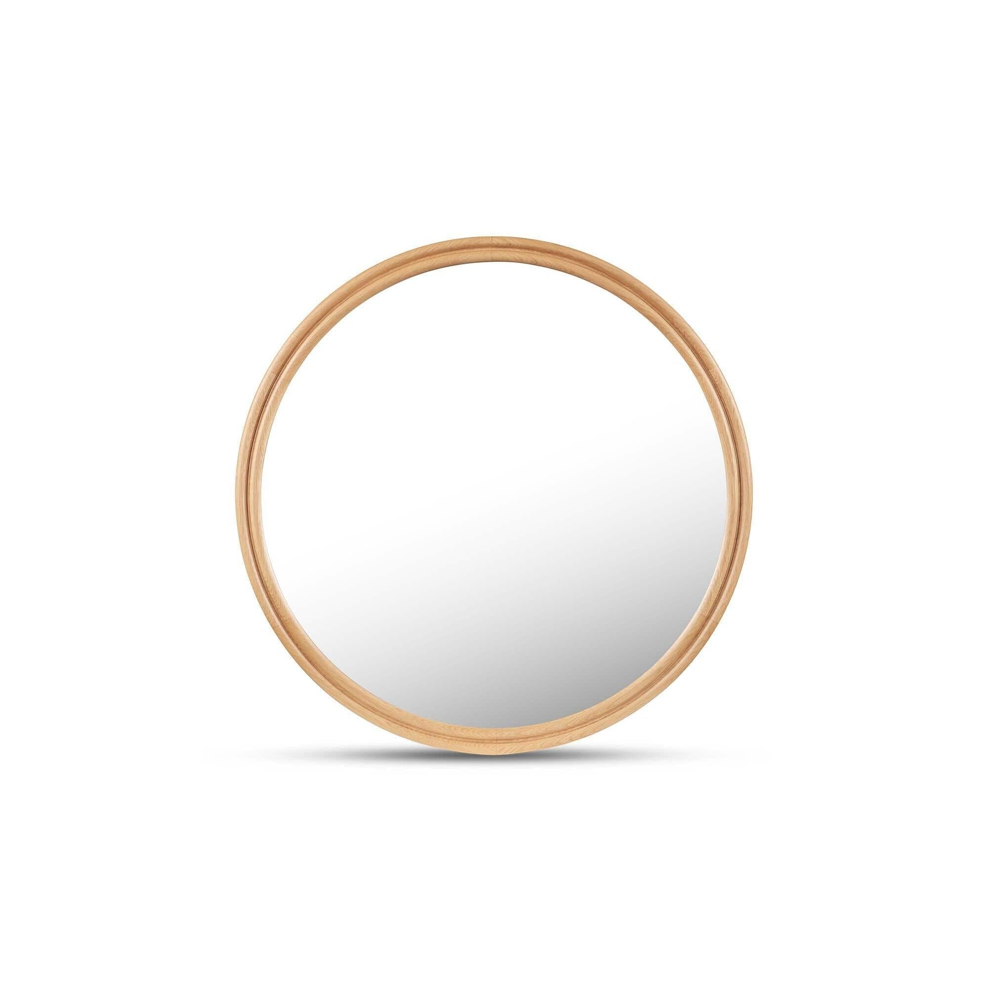 Moe’s Home Alcott Large Round Mirror Oak