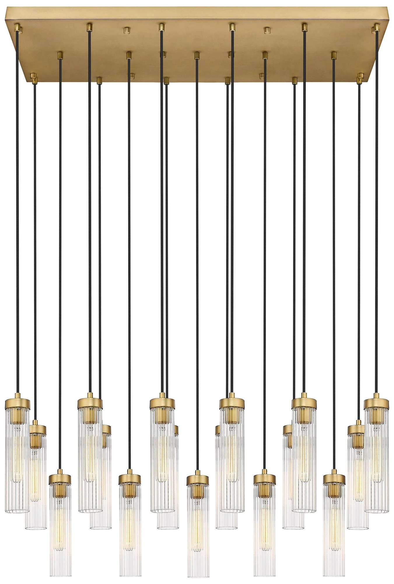 Beau by Z-Lite Rubbed Brass 17 Light Linear Chandelier