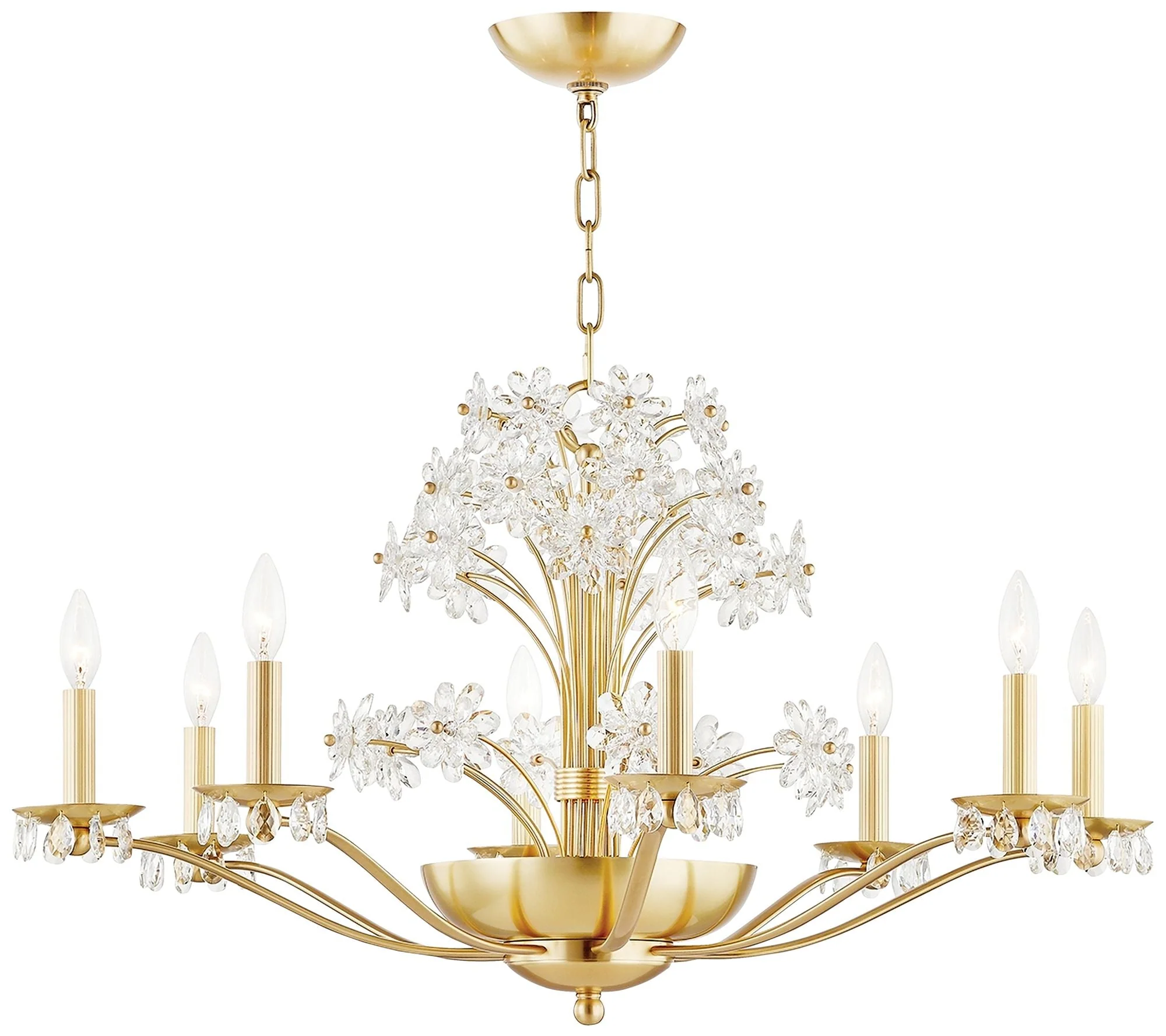 Beaumont 10-Light Aged Brass Chandelier with Clear Shade - Image 2