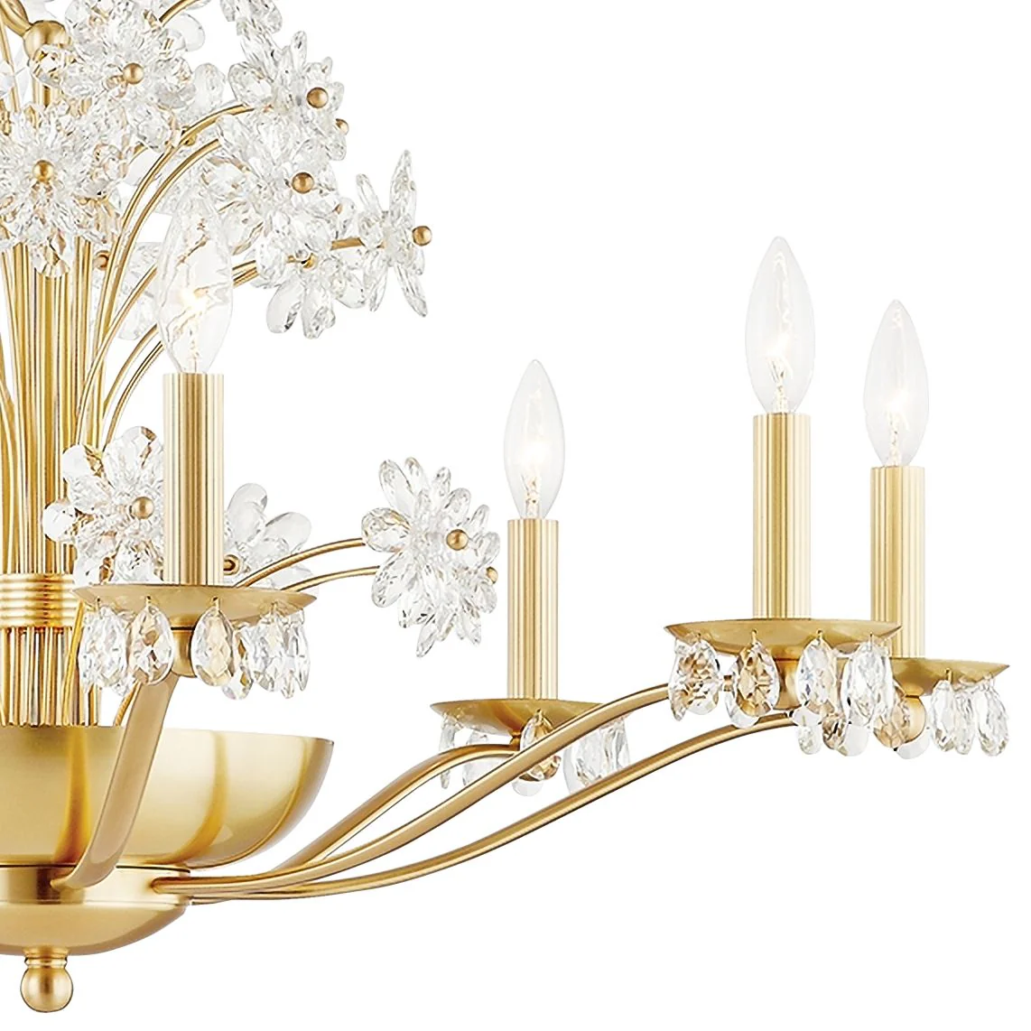 Beaumont 10-Light Aged Brass Chandelier with Clear Shade - Image 3