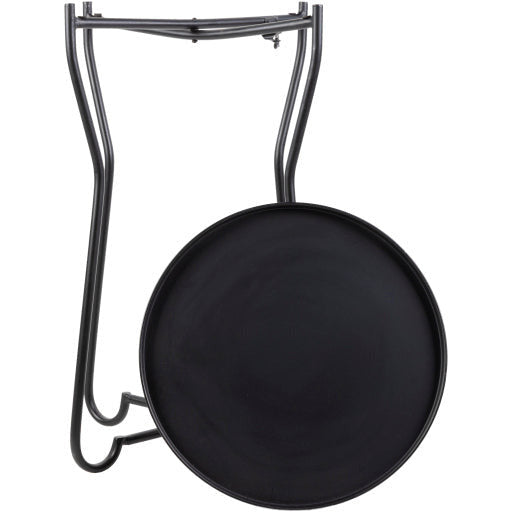 Surya Benjamin Modern Black Tray Top With Black Metal Base Round Accent Side Table BEJ-002 - Image 3