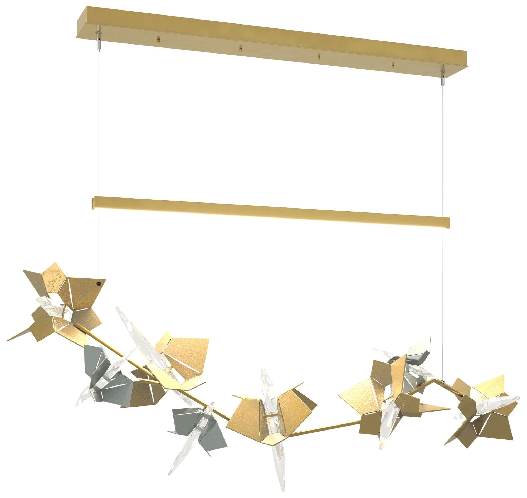 Belladonna 50.3"W  Accented Modern Brass Standard LED Pendant - Image 1