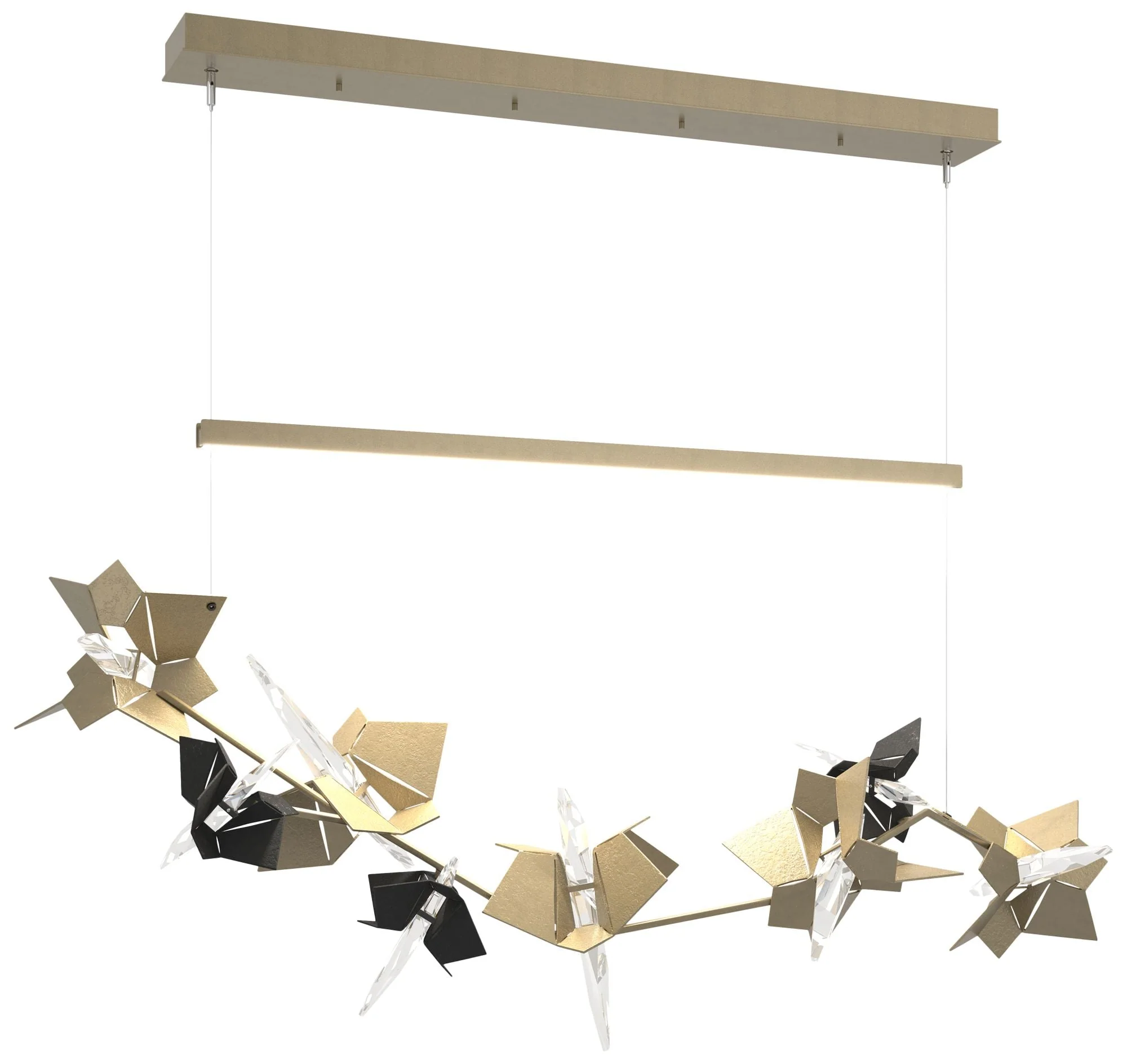 Belladonna 50.3"W Black Accented Soft Gold Standard LED Pendant - Image 1
