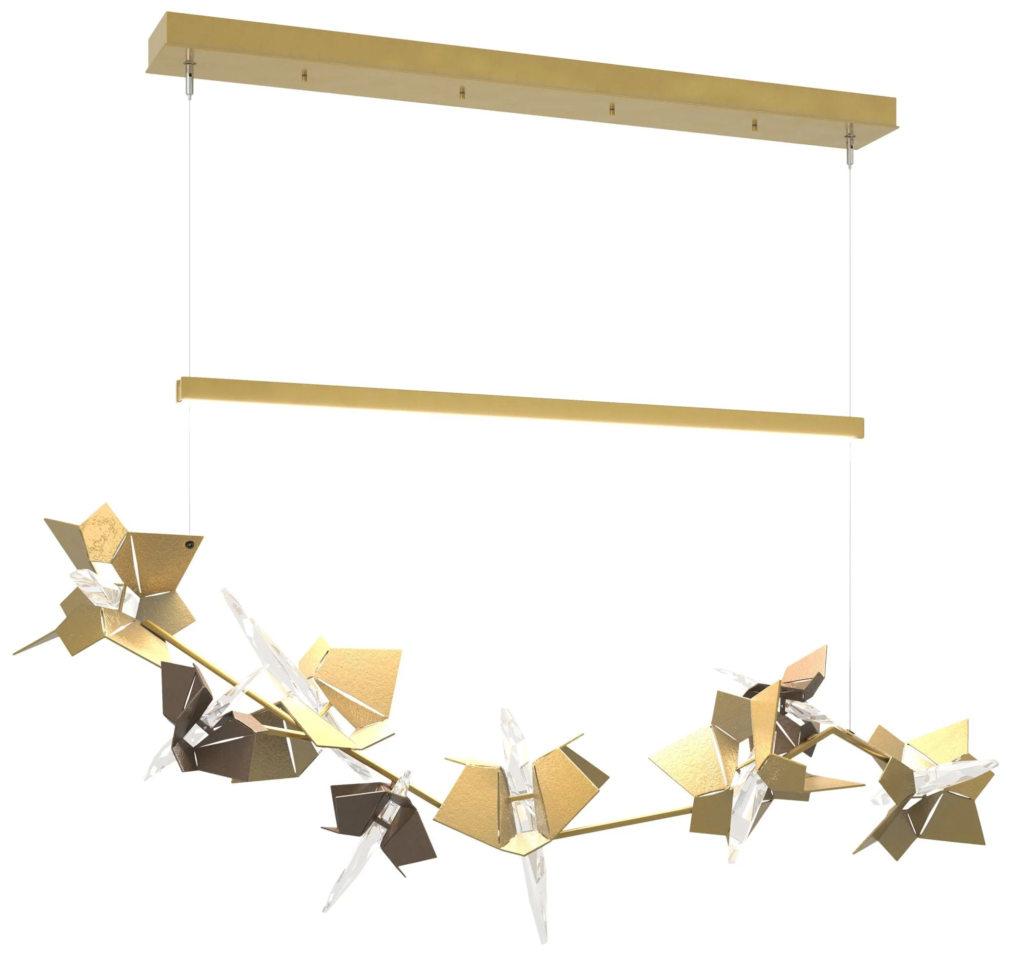 Belladonna 50.3"W Bronze Accented Modern Brass Standard LED Pendant - Image 1