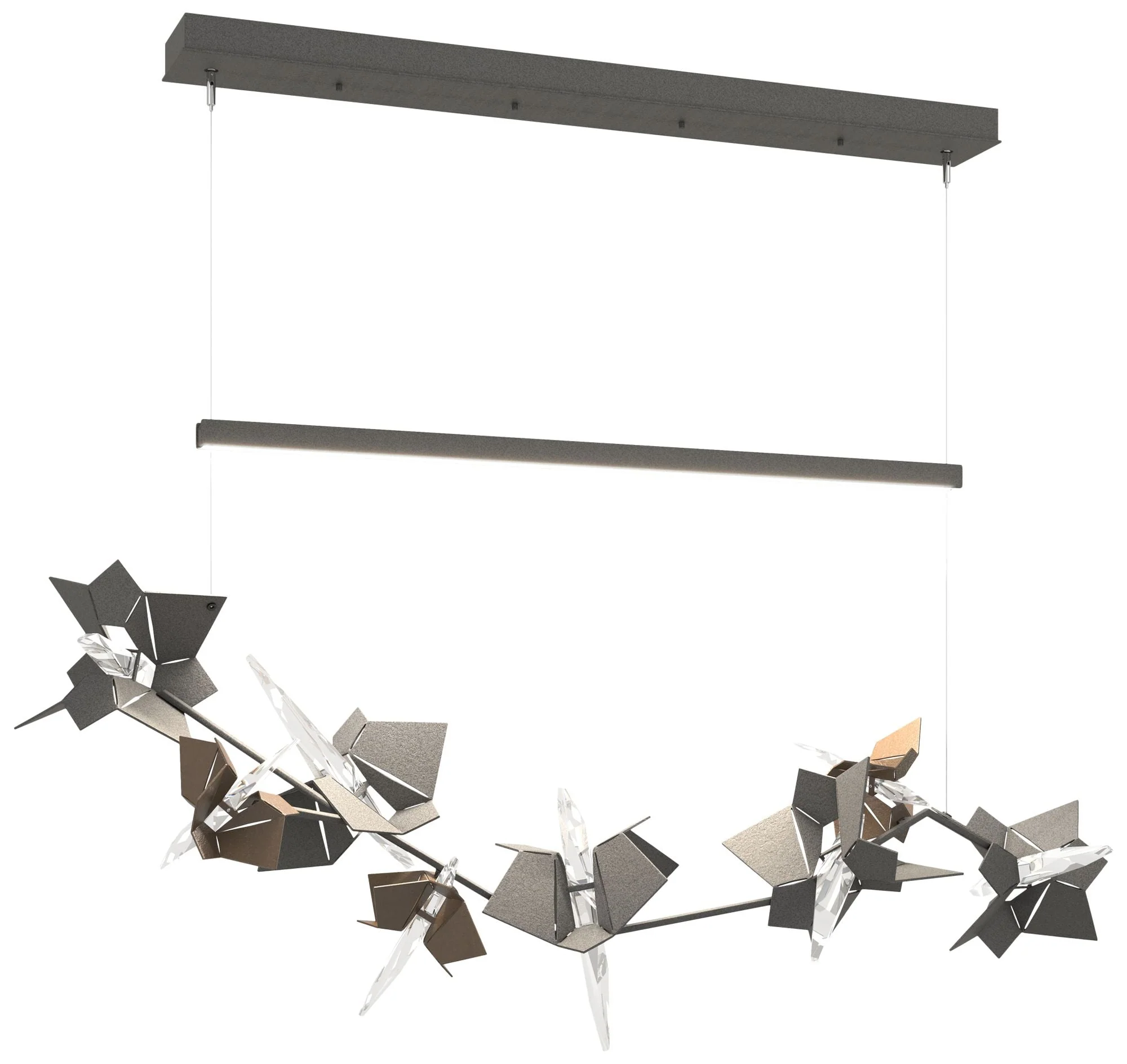 Belladonna 50.3"W Bronze Accented Natural Iron Standard LED Pendant - Image 1