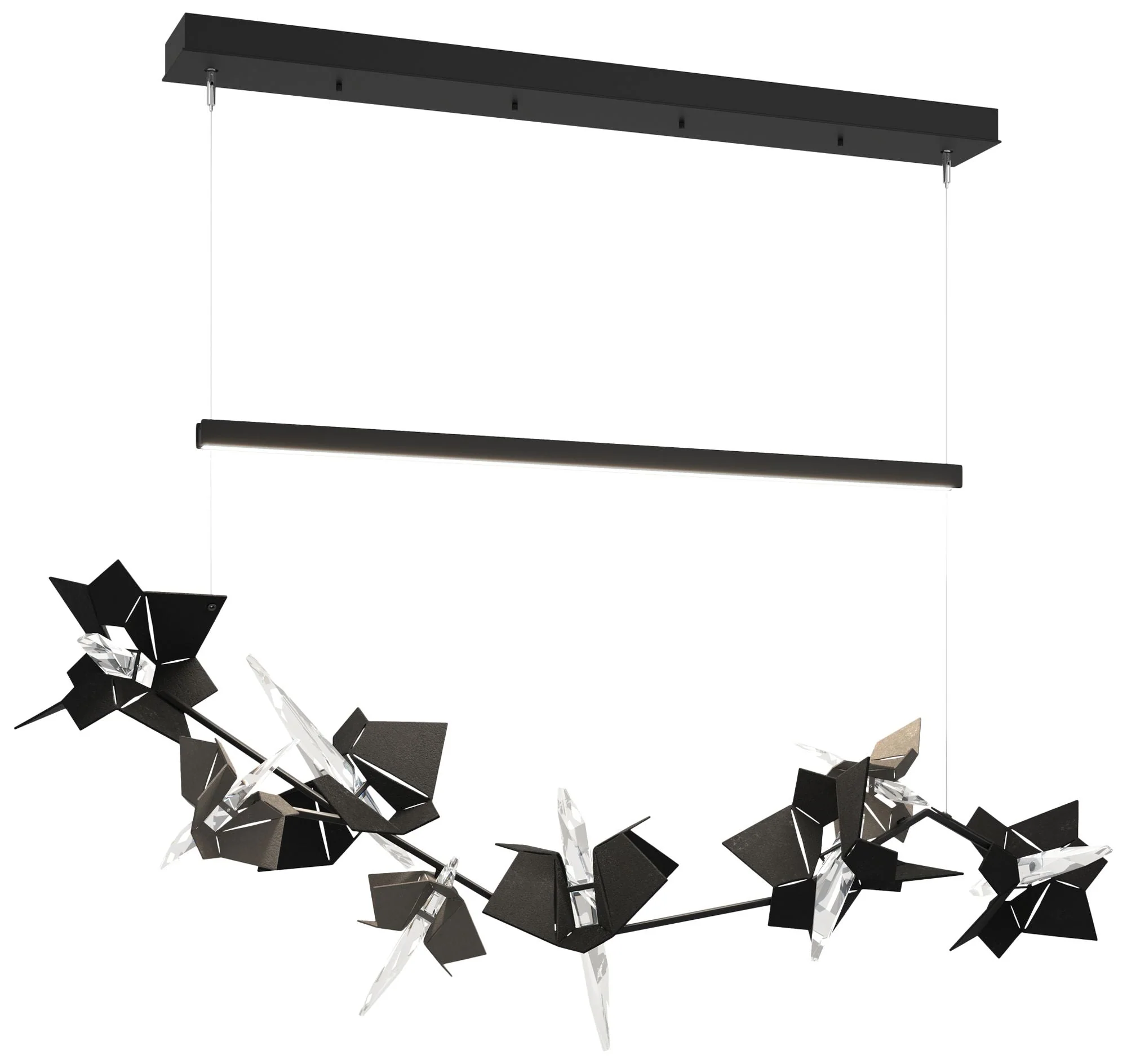 Belladonna 50.3"W Dark Smoke Accented Black Standard LED Pendant - Image 1