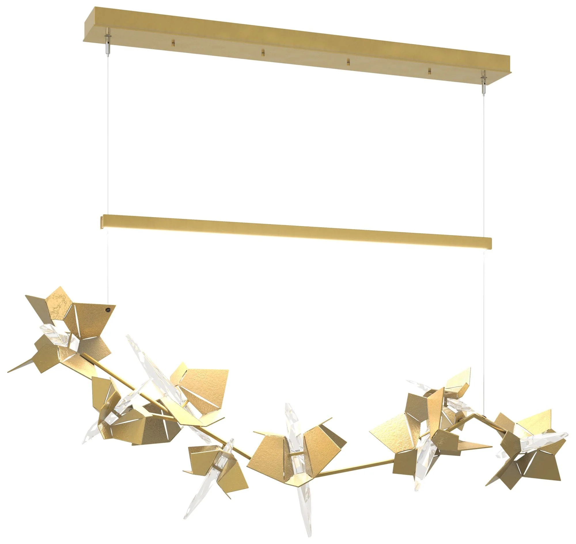 Belladonna 50.3"W Modern Brass Accented Modern Brass Standard LED Pend - Image 1