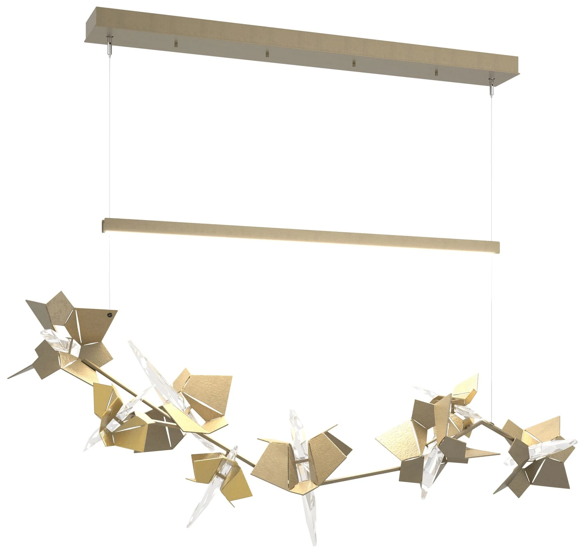 Belladonna 50.3"W Modern Brass Accented Soft Gold Standard LED Pendant - Image 1