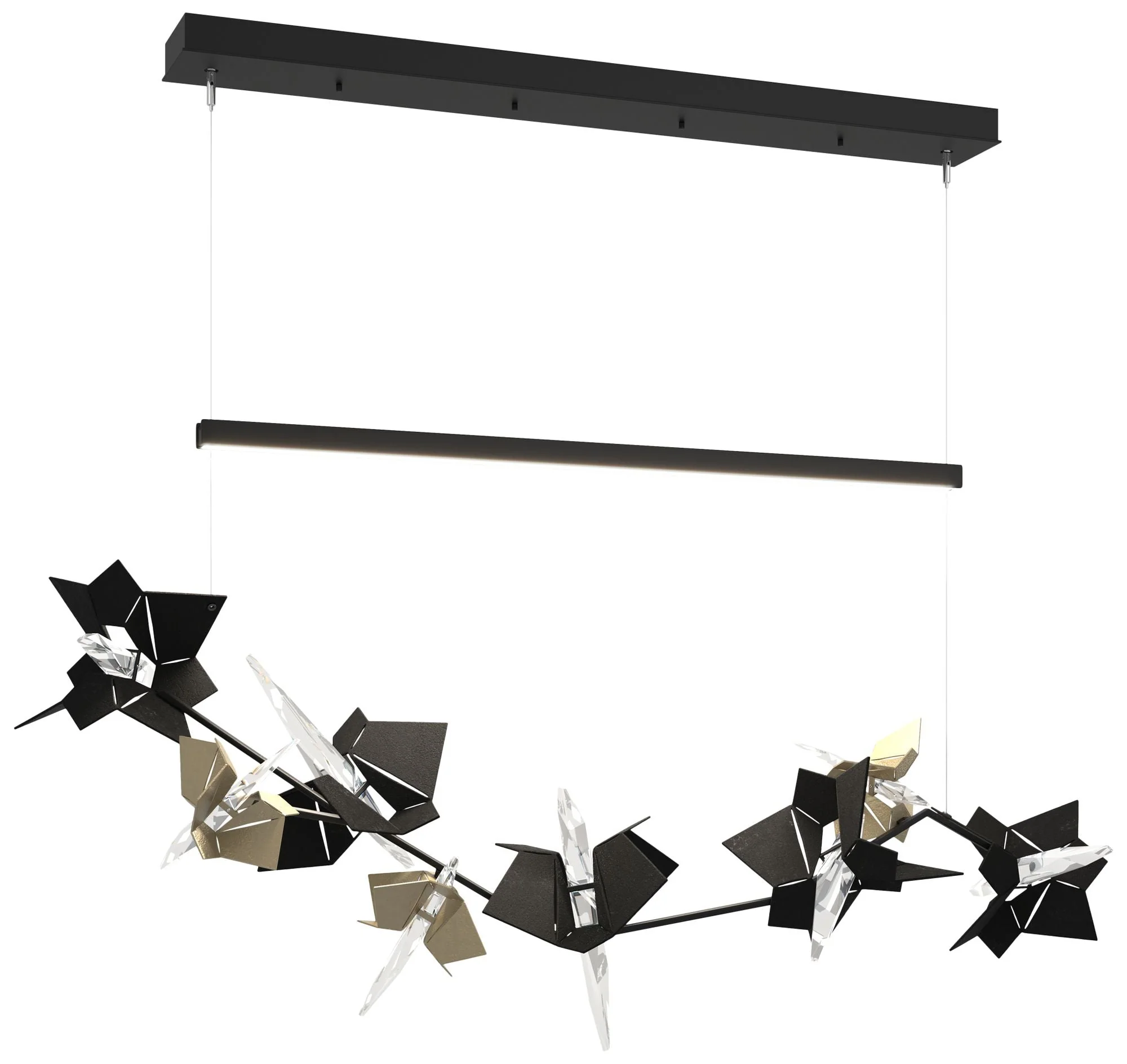 Belladonna 50.3"W Soft Gold Accented Black Standard LED Pendant - Image 1