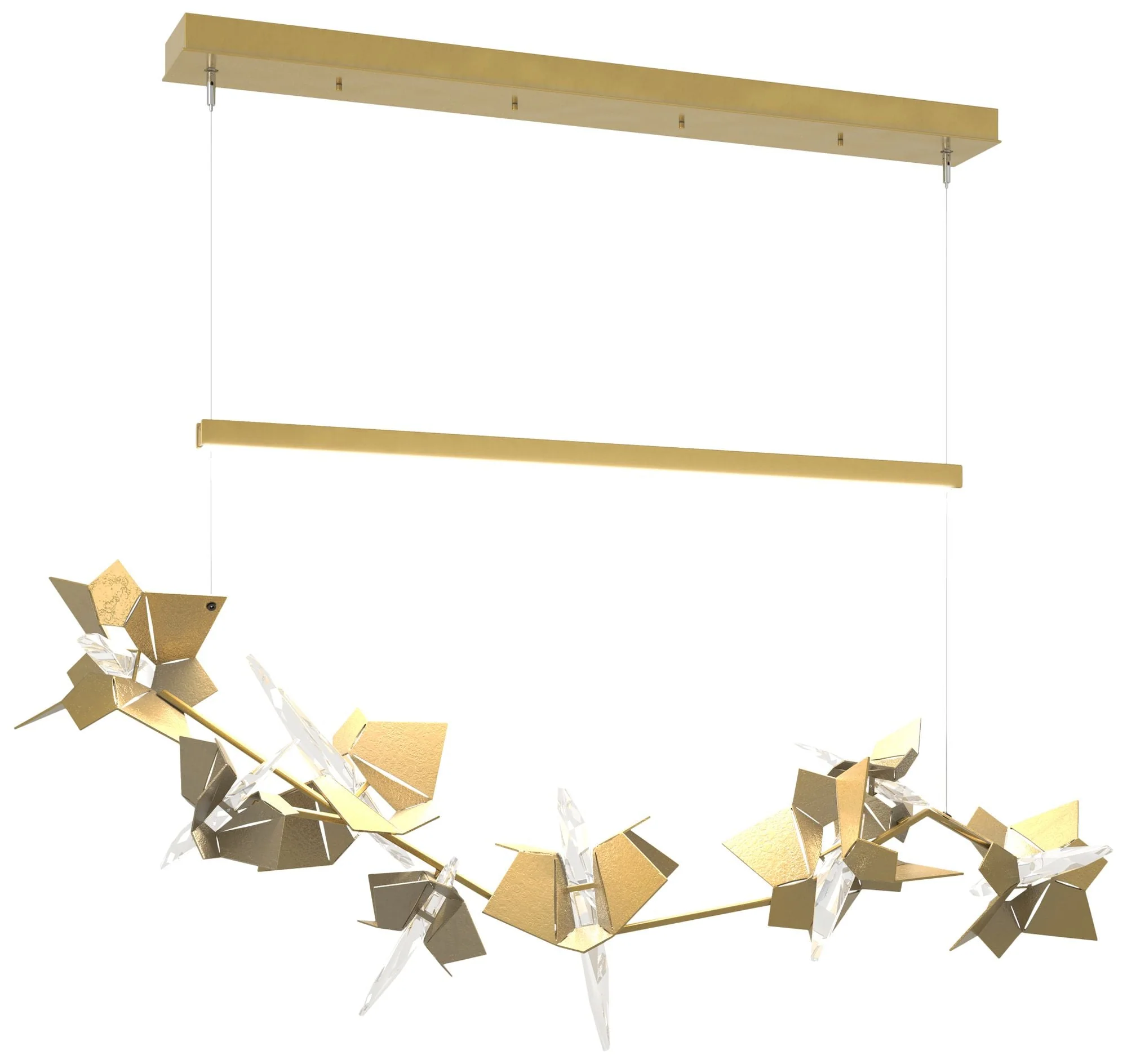 Belladonna 50.3"W Soft Gold Accented Modern Brass Standard LED Pendant - Image 1