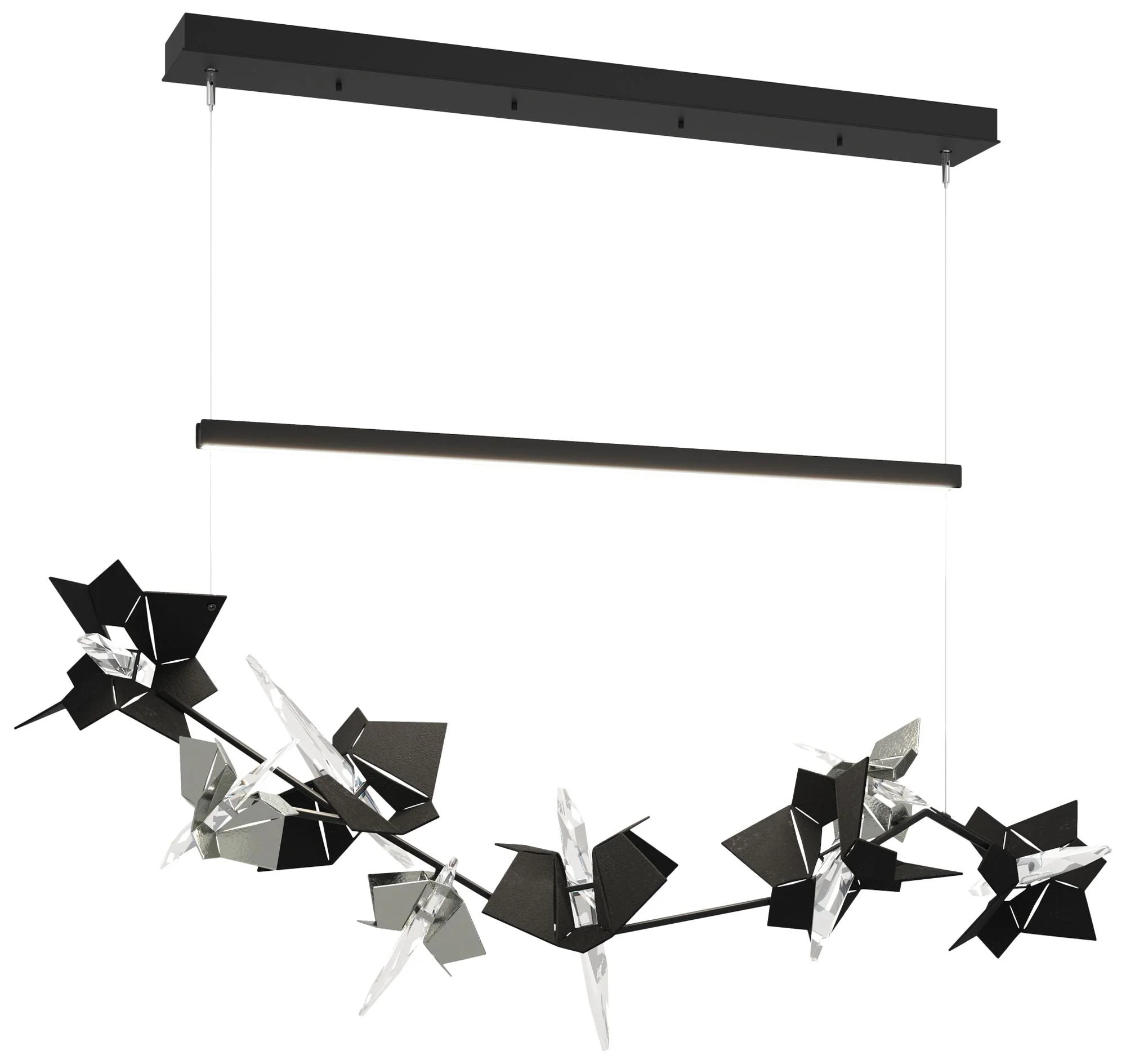 Belladonna 50.3"W Sterling Accented Black Standard LED Pendant - Image 1