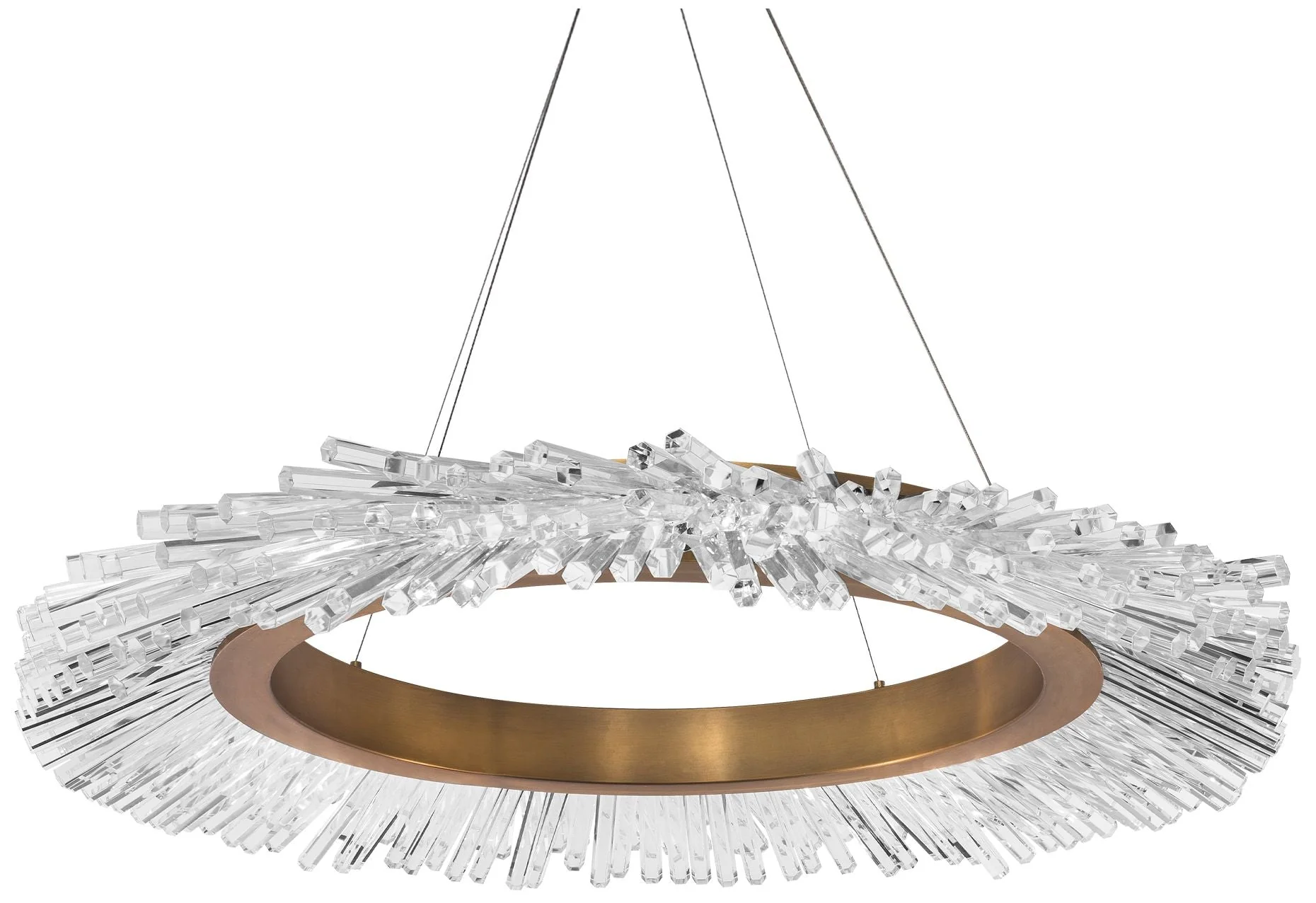 Benediction 38 1/4"W Aged Brass Crystals LED Pendant Light - Image 3