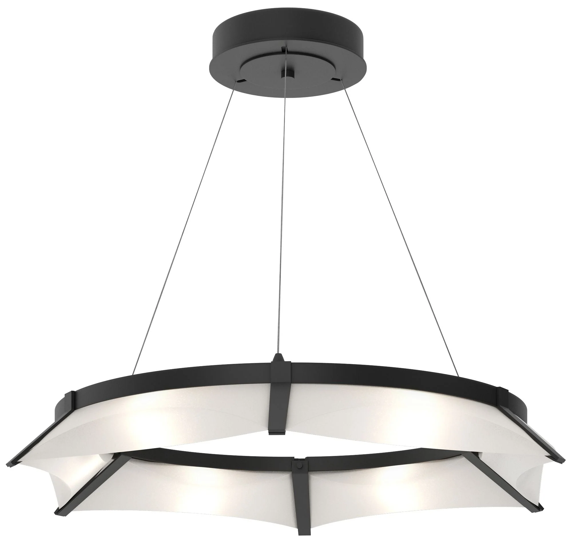 Bento 32.8"W Black Standard LED Pendant With Spun Frost Shade - Image 1