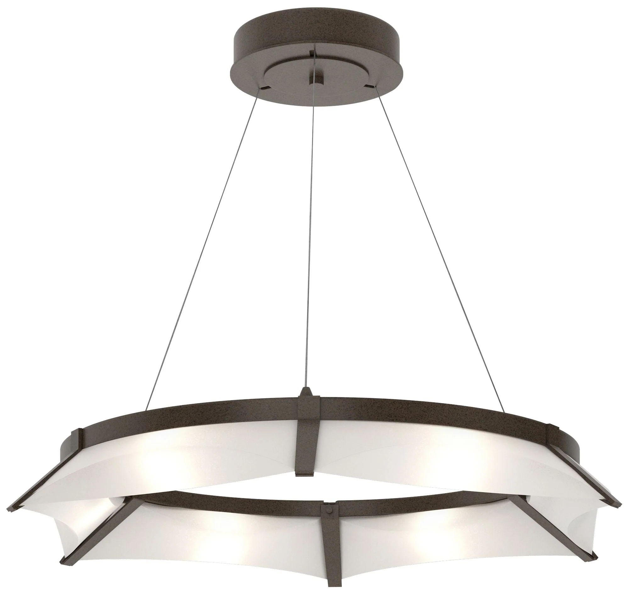 Bento 32.8"W Bronze Standard LED Pendant With Spun Frost Shade - Image 1