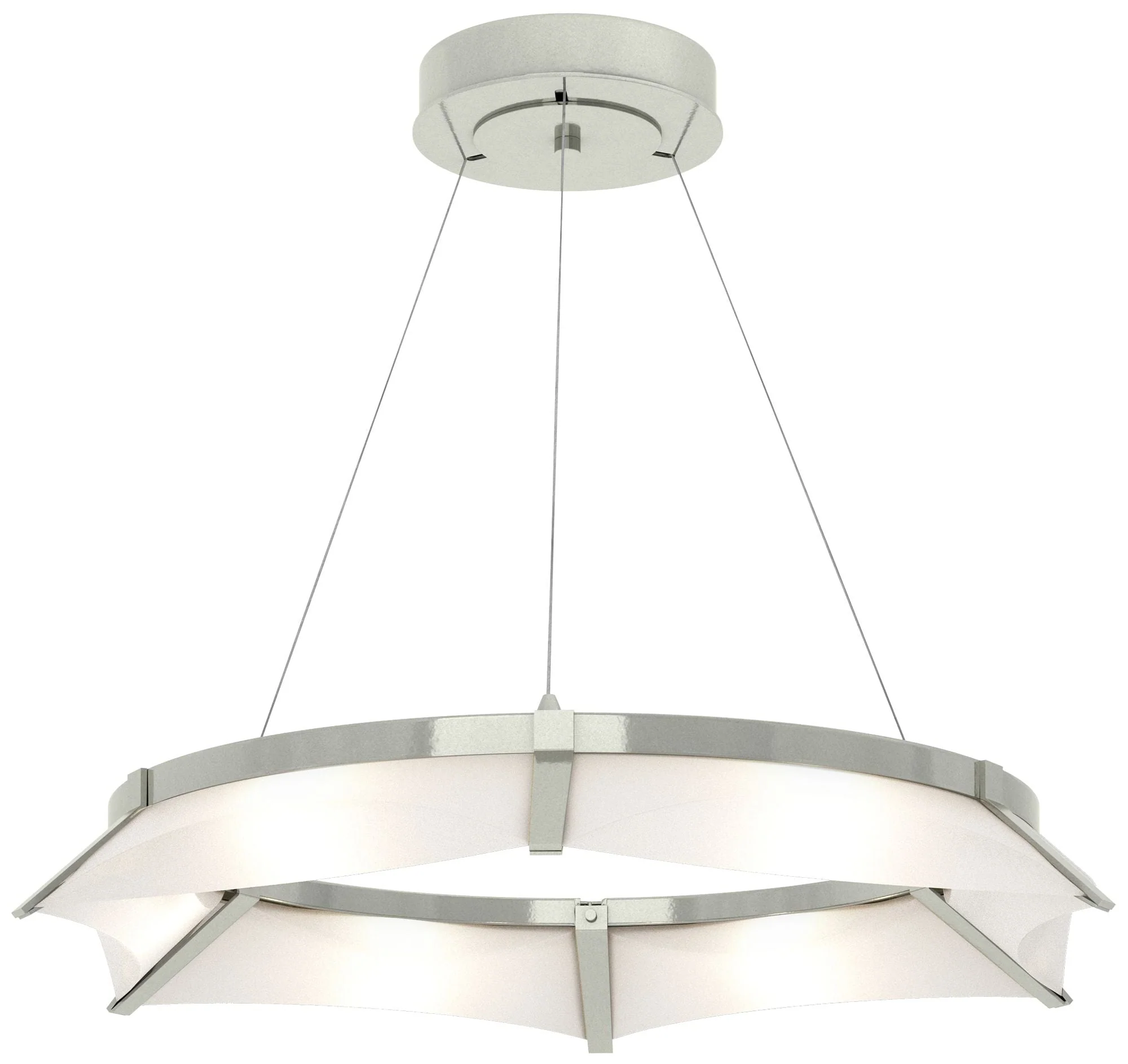 Bento 32.8"W Sterling Standard LED Pendant w/ Spun Frost Shade - Image 1
