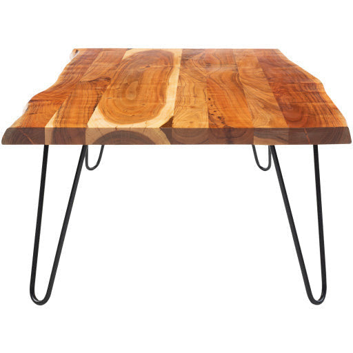 Surya Bergen Modern Wood Top With Black Metal Base Rectangular Coffee Table BGE-002 - Image 2