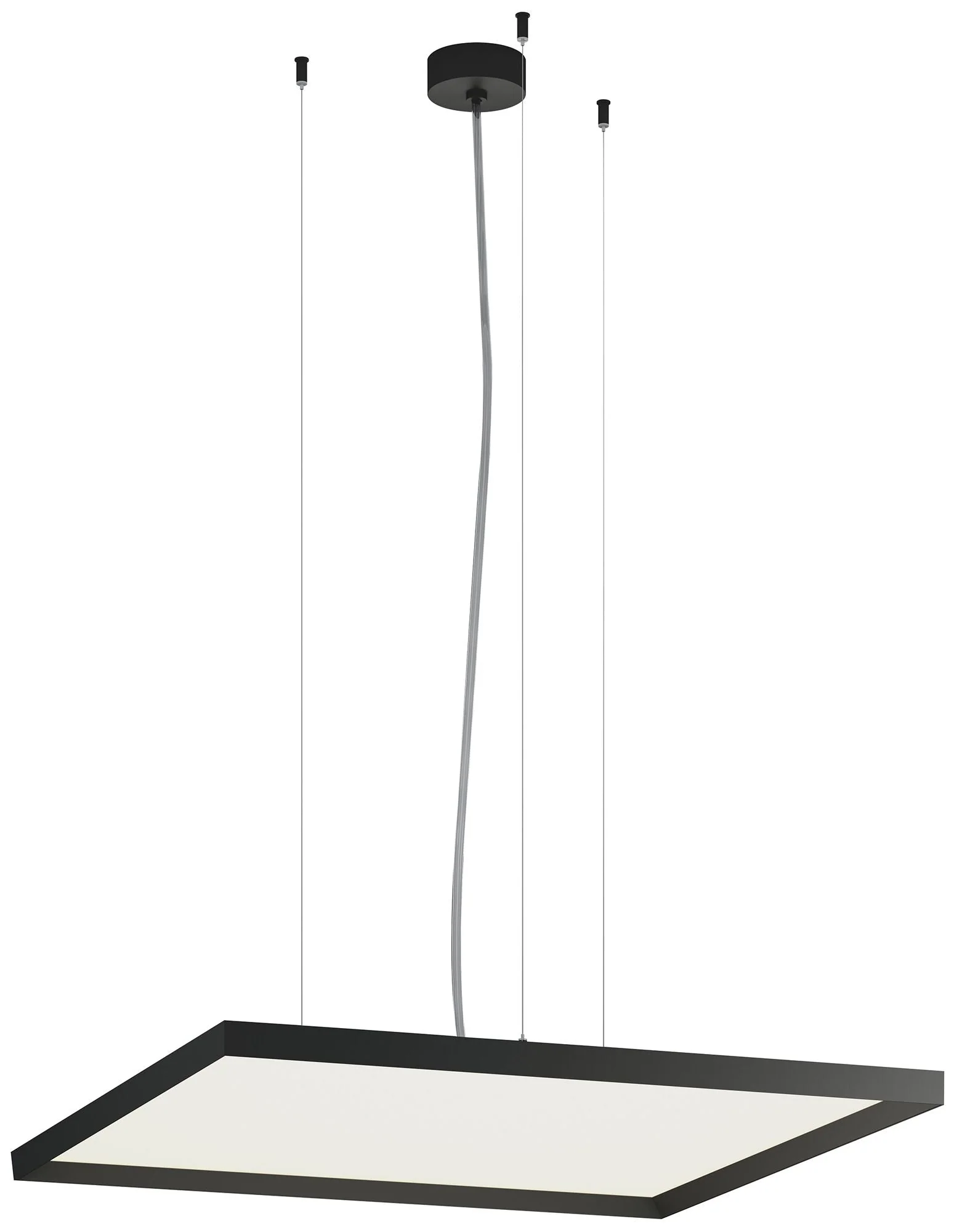 Bina 24" Square Direct/Indirect Light Black Pendant - Image 1