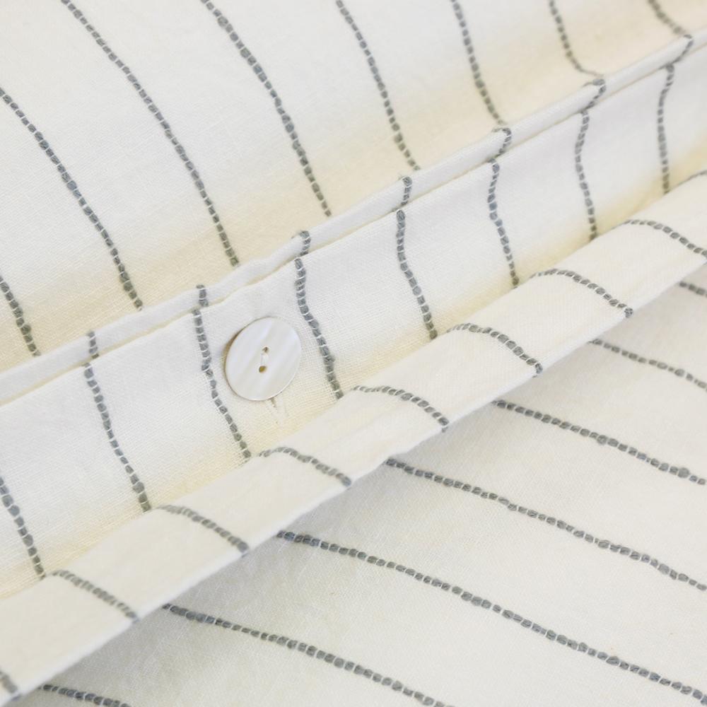 Pom Pom at Home Blake Cream & Grey Striped Linen Duvet Cover and Shams ~ Available in Queen and King Sizes - Image 2