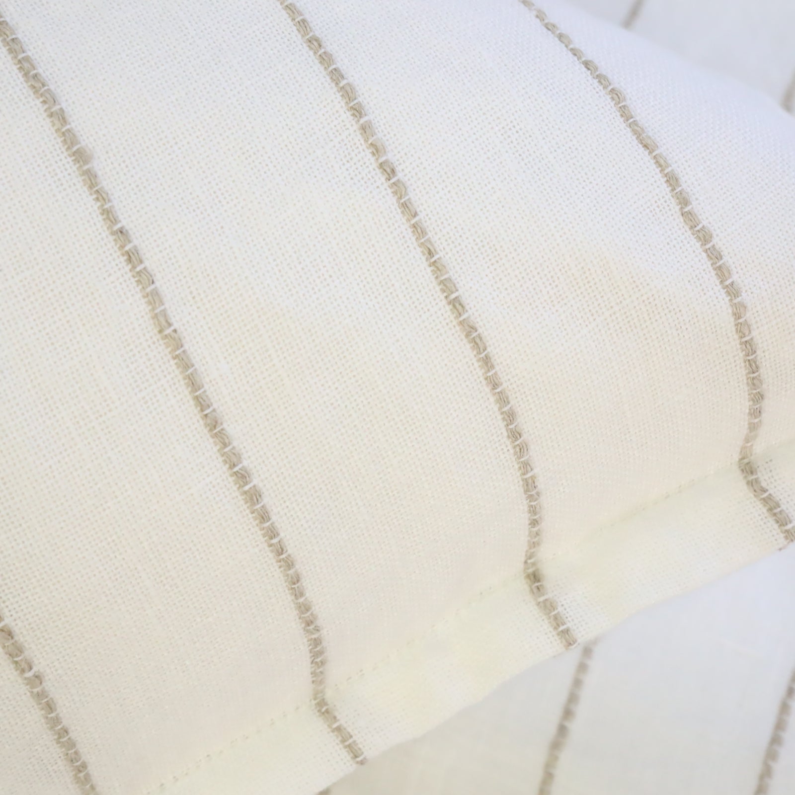 Pom Pom at Home Blake White  & Natural Striped Linen Duvet Cover and Shams ~ Available In Queen and King Sizes - Image 2