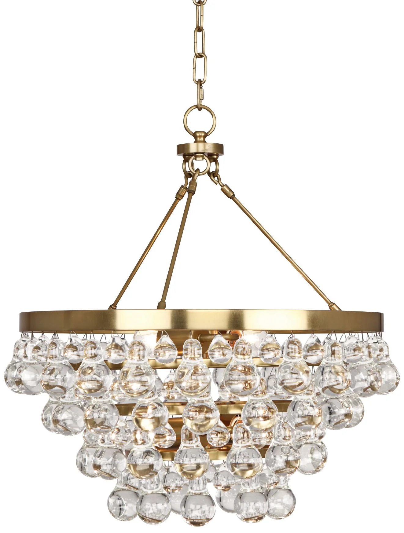 Bling 20 1/2" Wide Antique Brass Glass Chandelier - Image 2