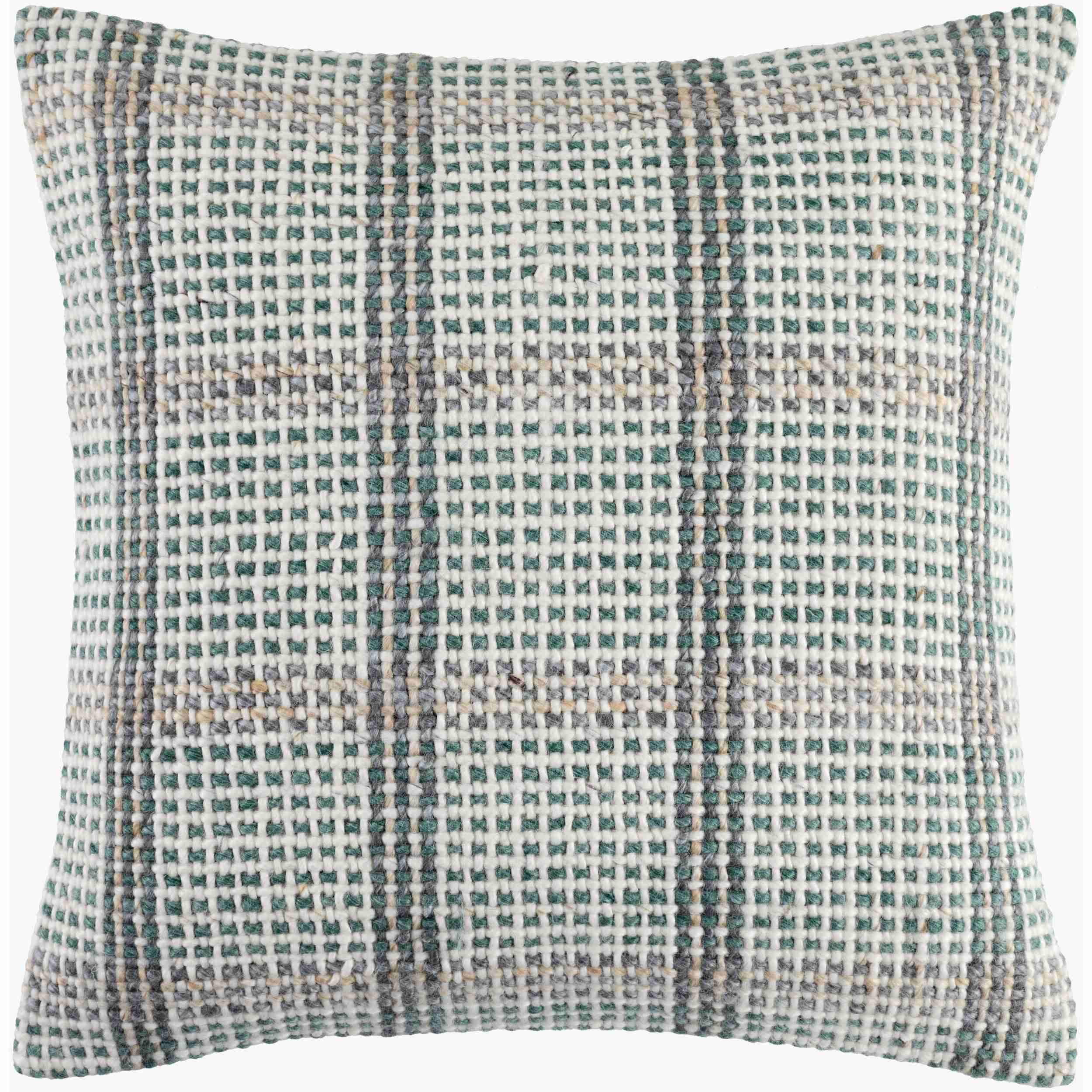 Becki Owens x LIVABLISS Beige, Ivory and Gray Plaid Amaya Pillow - Image 2