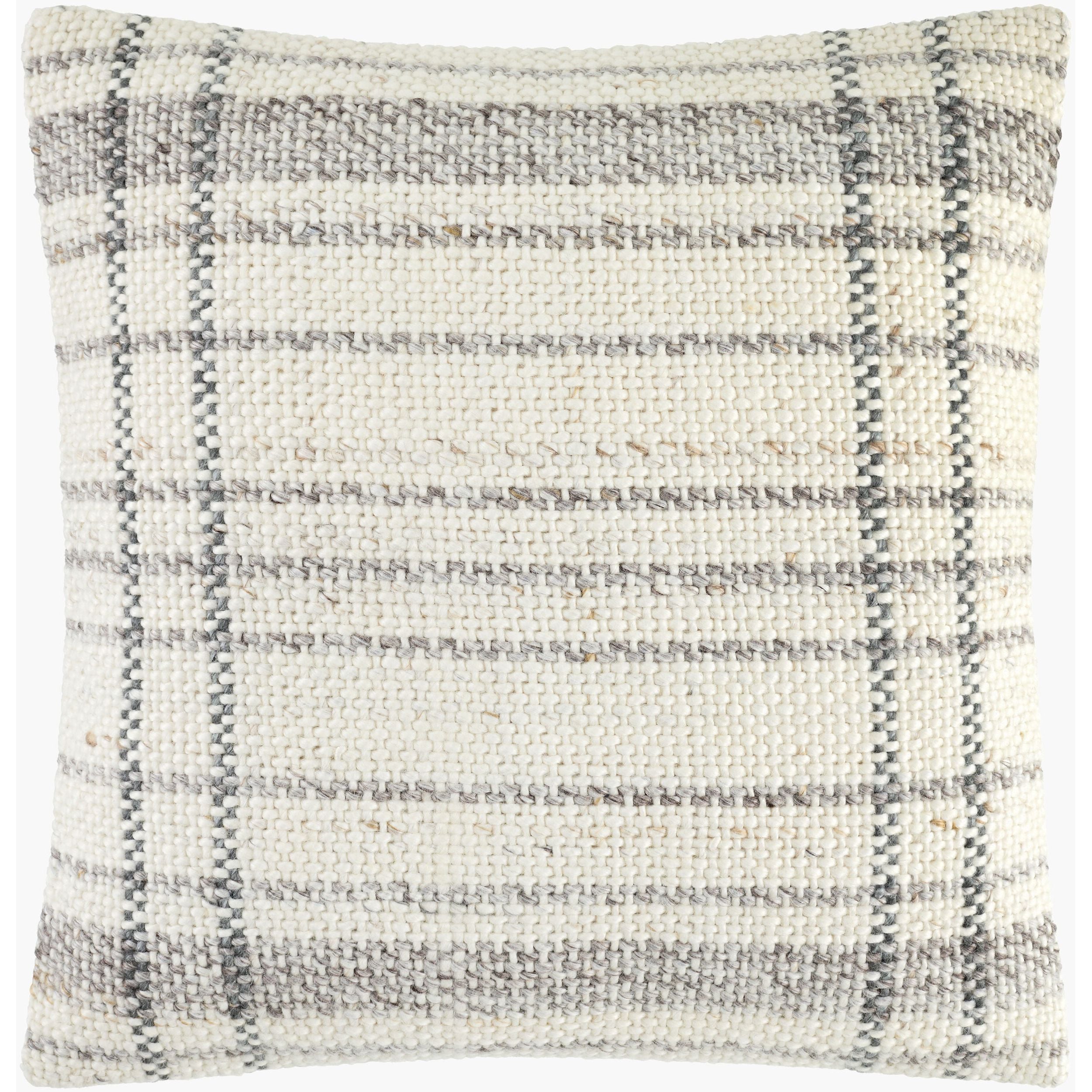 Becki Owens x LIVABLISS Amaya Pillow in Cream with Slate and Charcoal Gray Plaid - Image 2