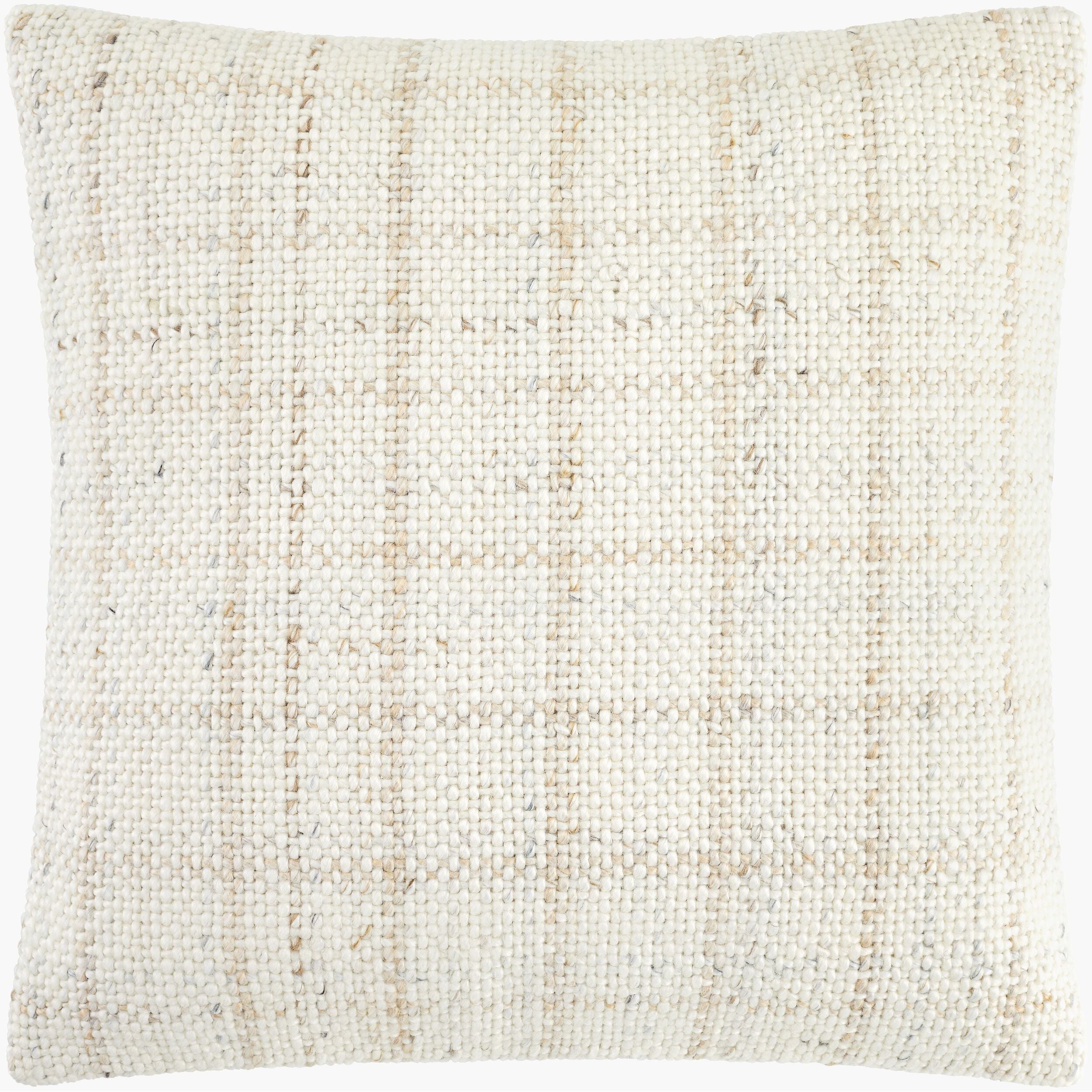 Becki Owens x LIVABLISS Amaya Pillow in Ivory and Beige Plaid - Image 2