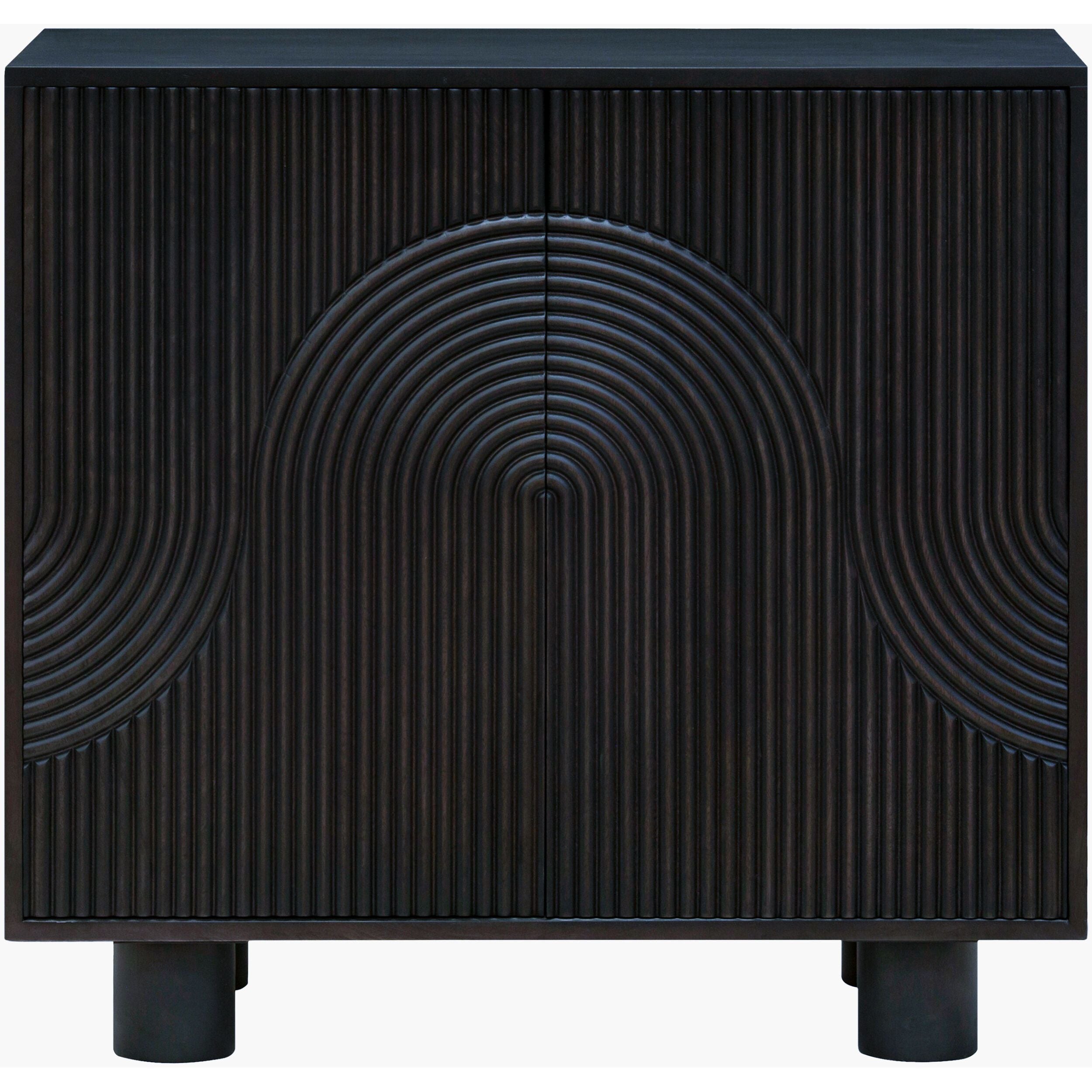 Becki Owens x LIVABLISS Ceilo Wood Cabinet in Black Lacquered Mango Wood - Image 3