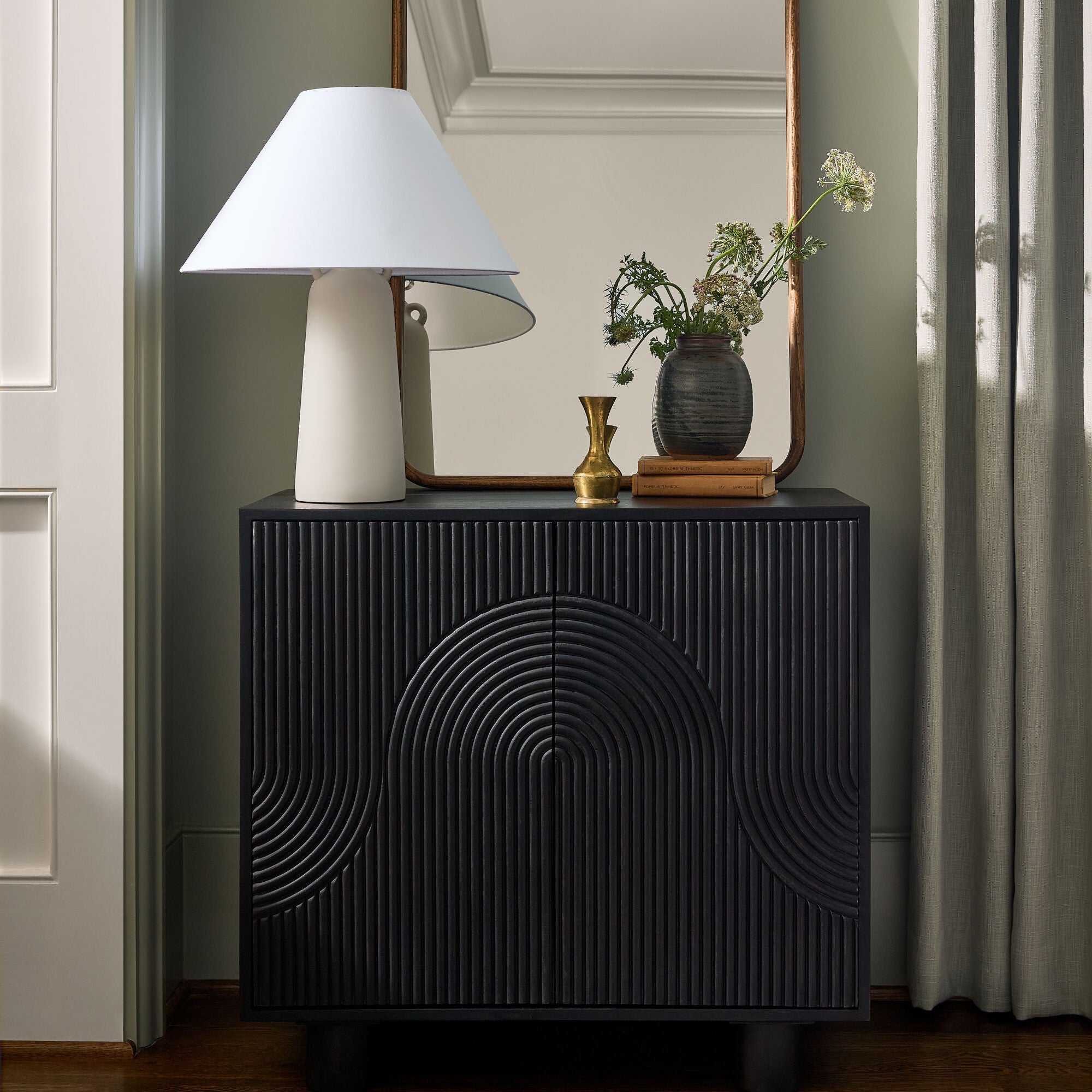 Becki Owens x LIVABLISS Ceilo Wood Cabinet in Black Lacquered Mango Wood - Image 2