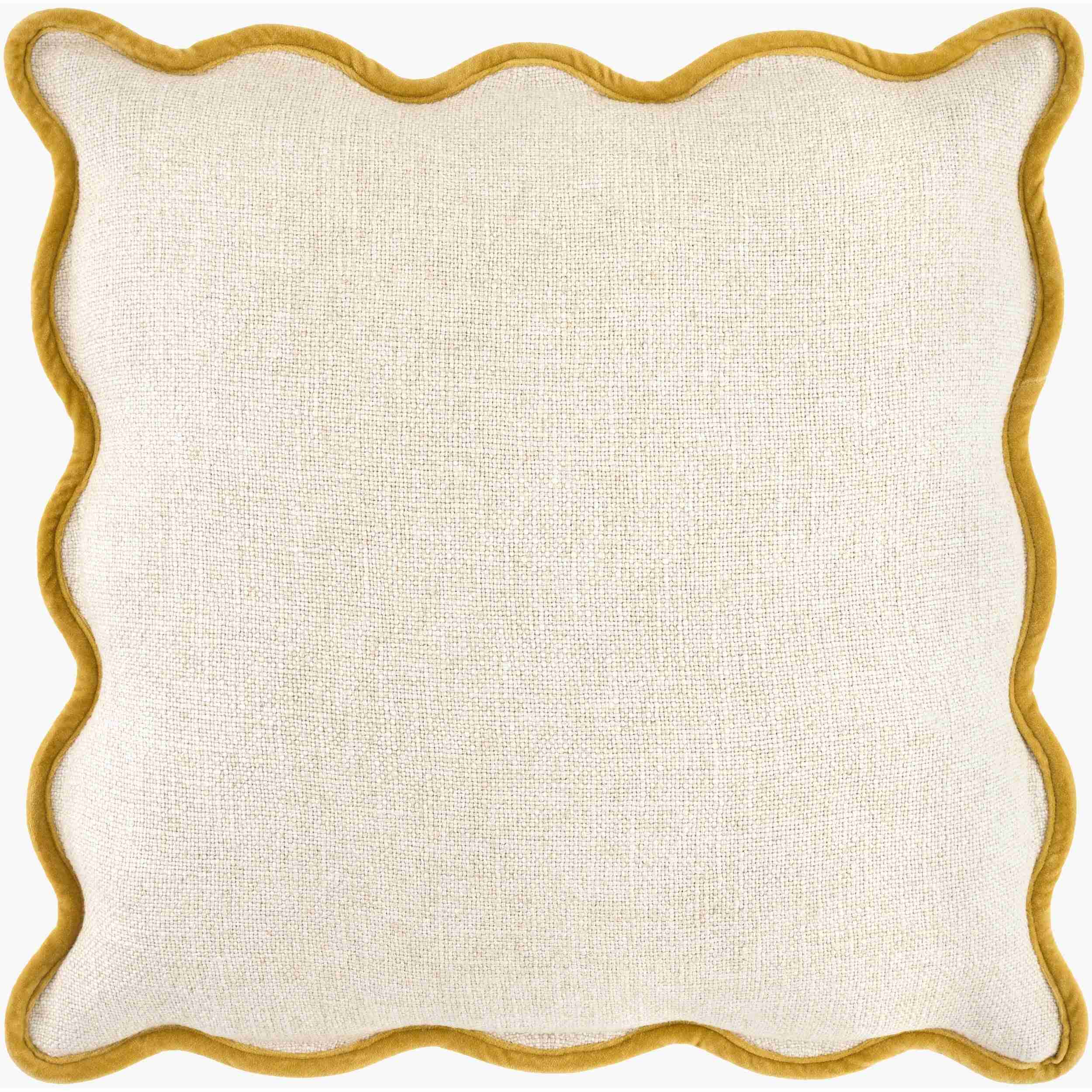 Becki Owens x LIVABLISS Mustard Trimmed Caliza Scalloped Pillow - Image 2