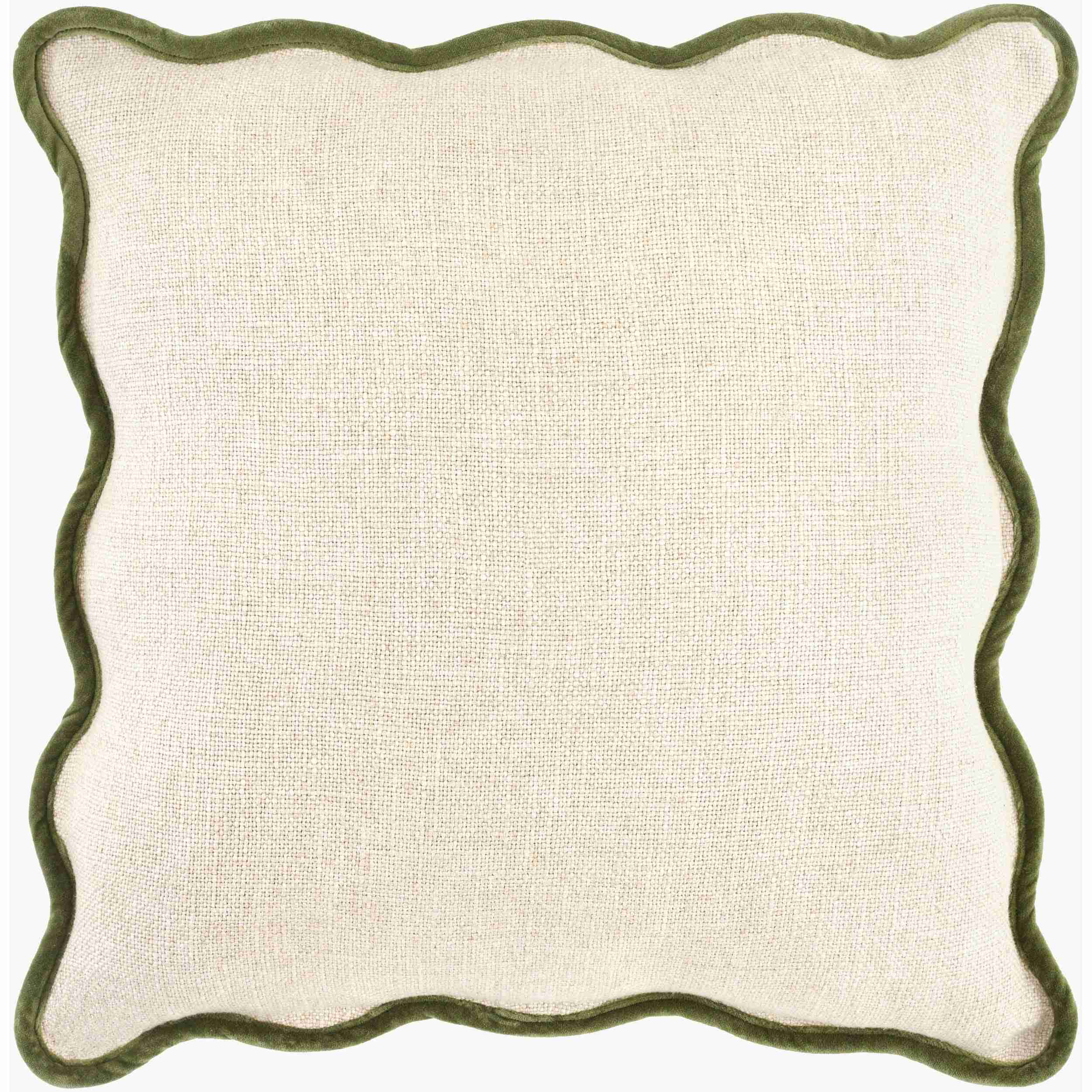 Becki Owens x LIVABLISS Olive Trimmed Caliza Scalloped Pillow - Image 2