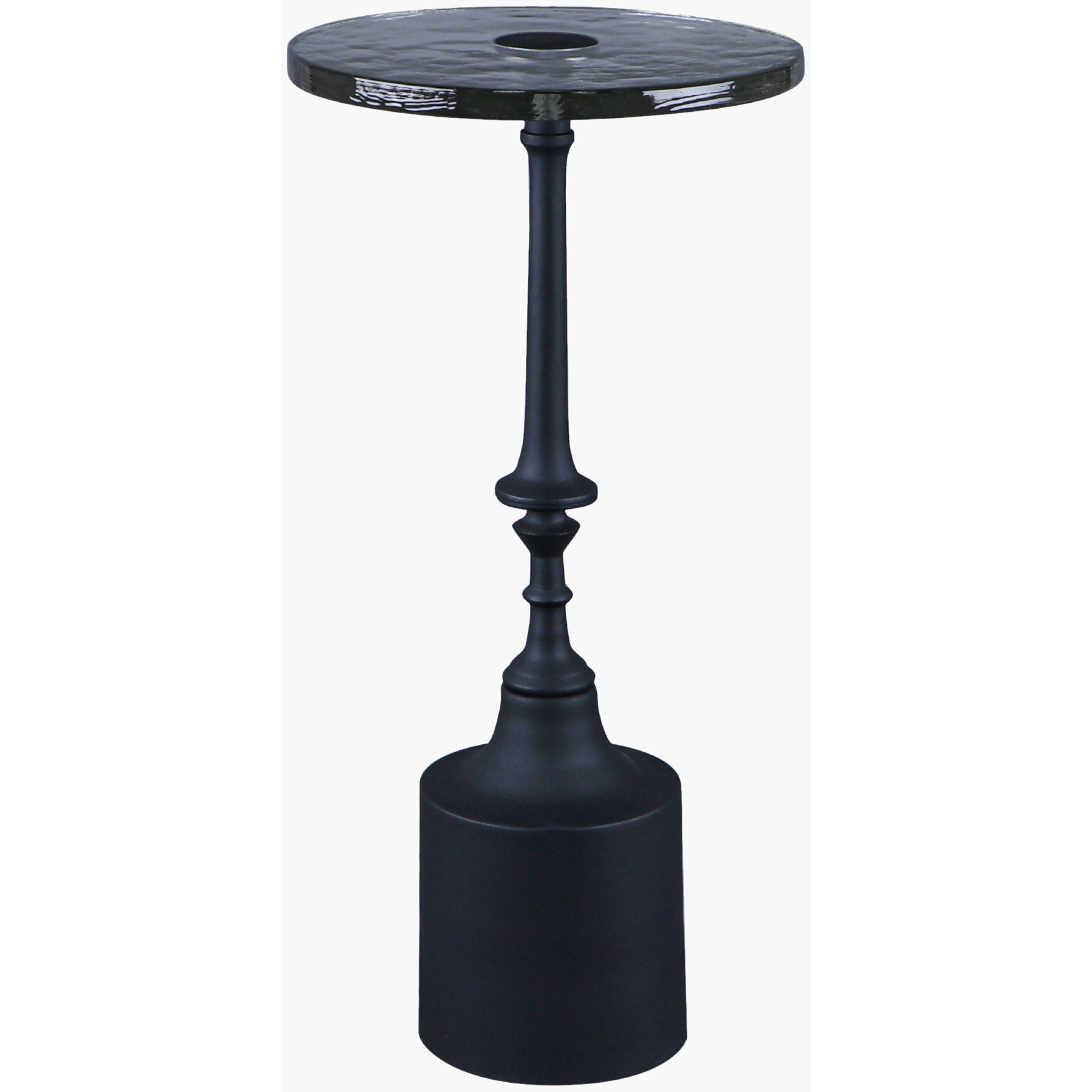 Becki Owens x LIVABLISS Delfin Black Drink Table with Glass Top - Image 2