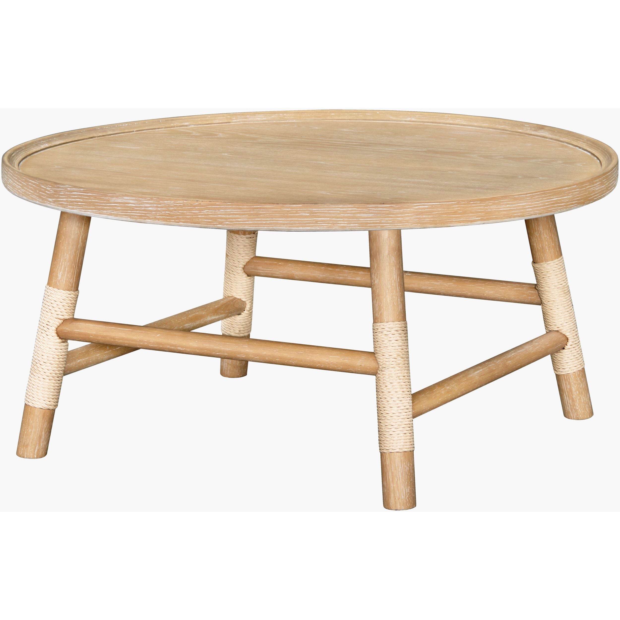 Becki Owens x LIVABLISS Esmarca Coffee Table in Brown with Danish Cord Accents - Image 3