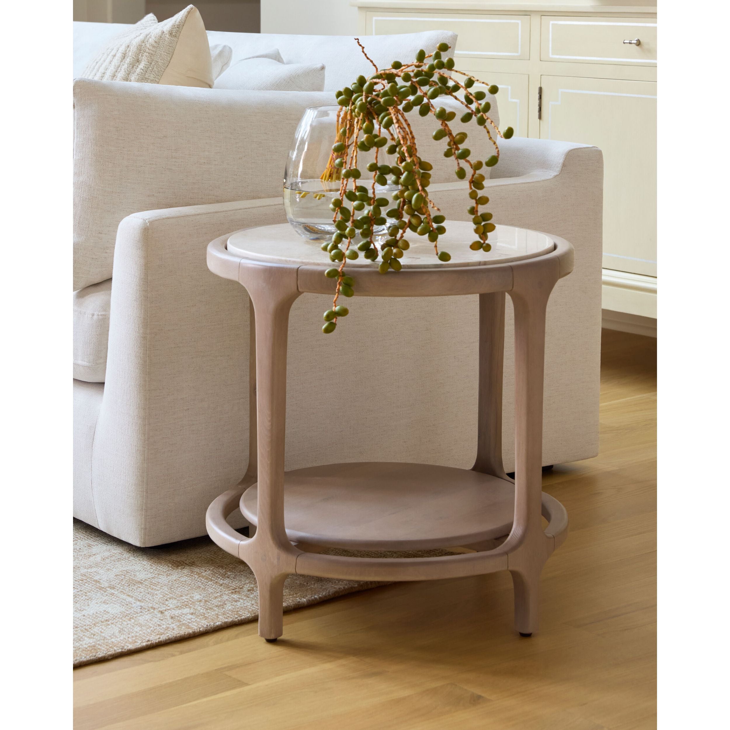 Becki Owens x SURYA  Eve End Table with Marble Inset Top - Image 2
