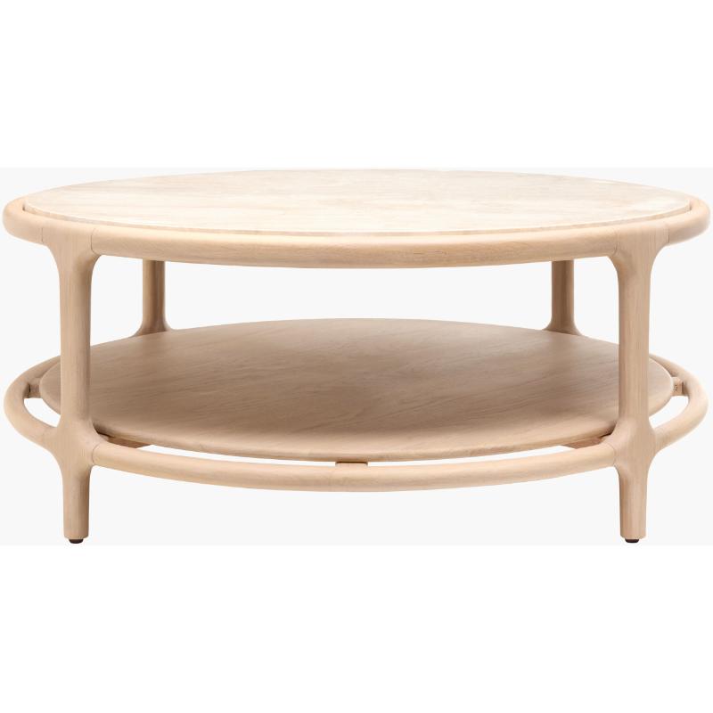 Becki Owens x SURYA Eve Coffee Table with Marble Inset Top