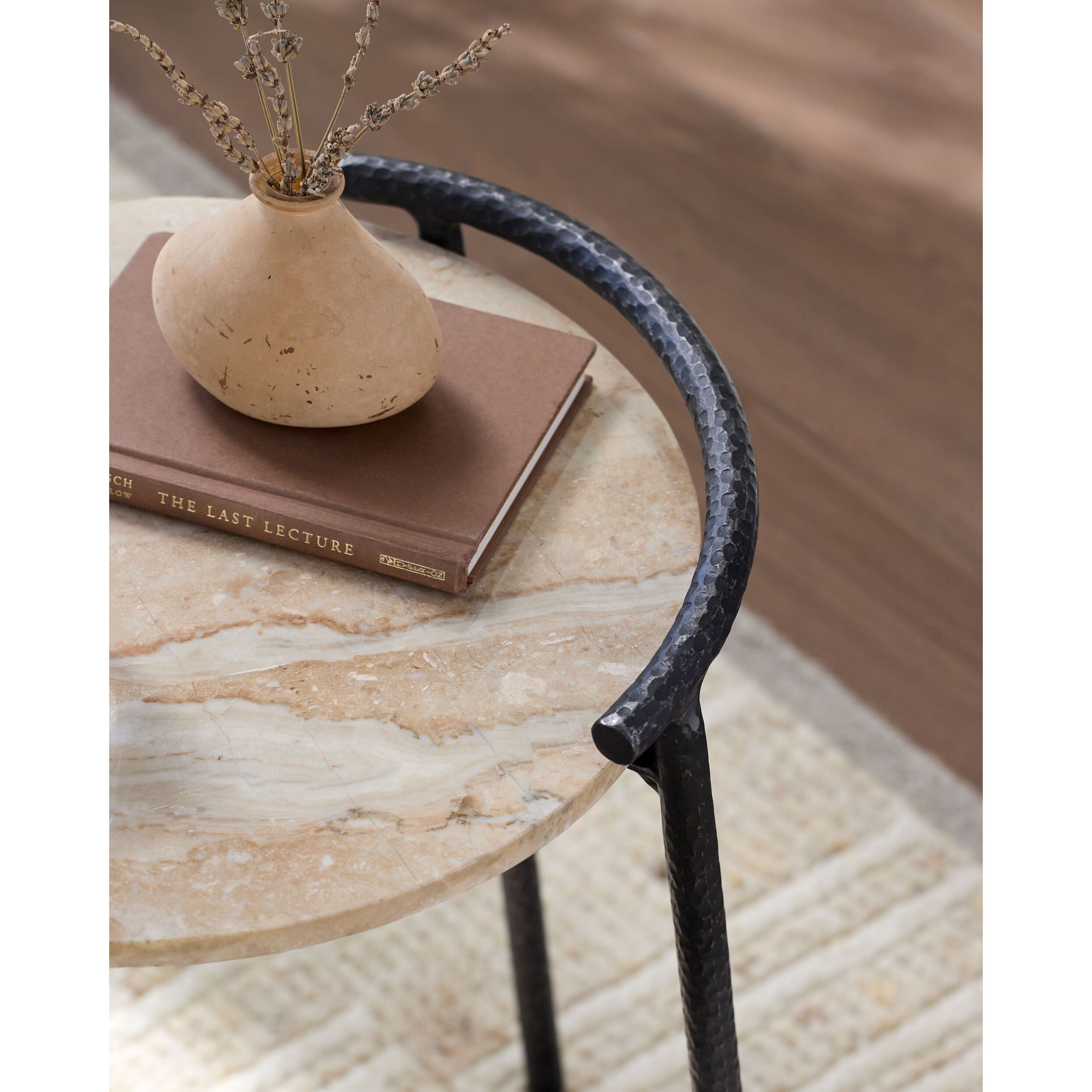Becki Owens x SURYA Ojai Iron and Marble End Table - Image 3
