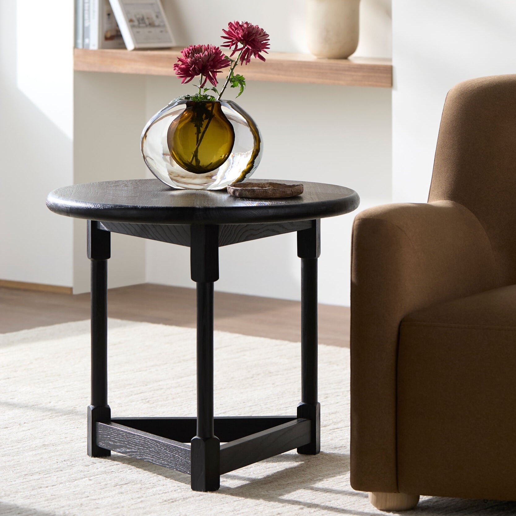 Becki Owens x SURYA Leandro End Table in Black Brushed Oak - Image 2