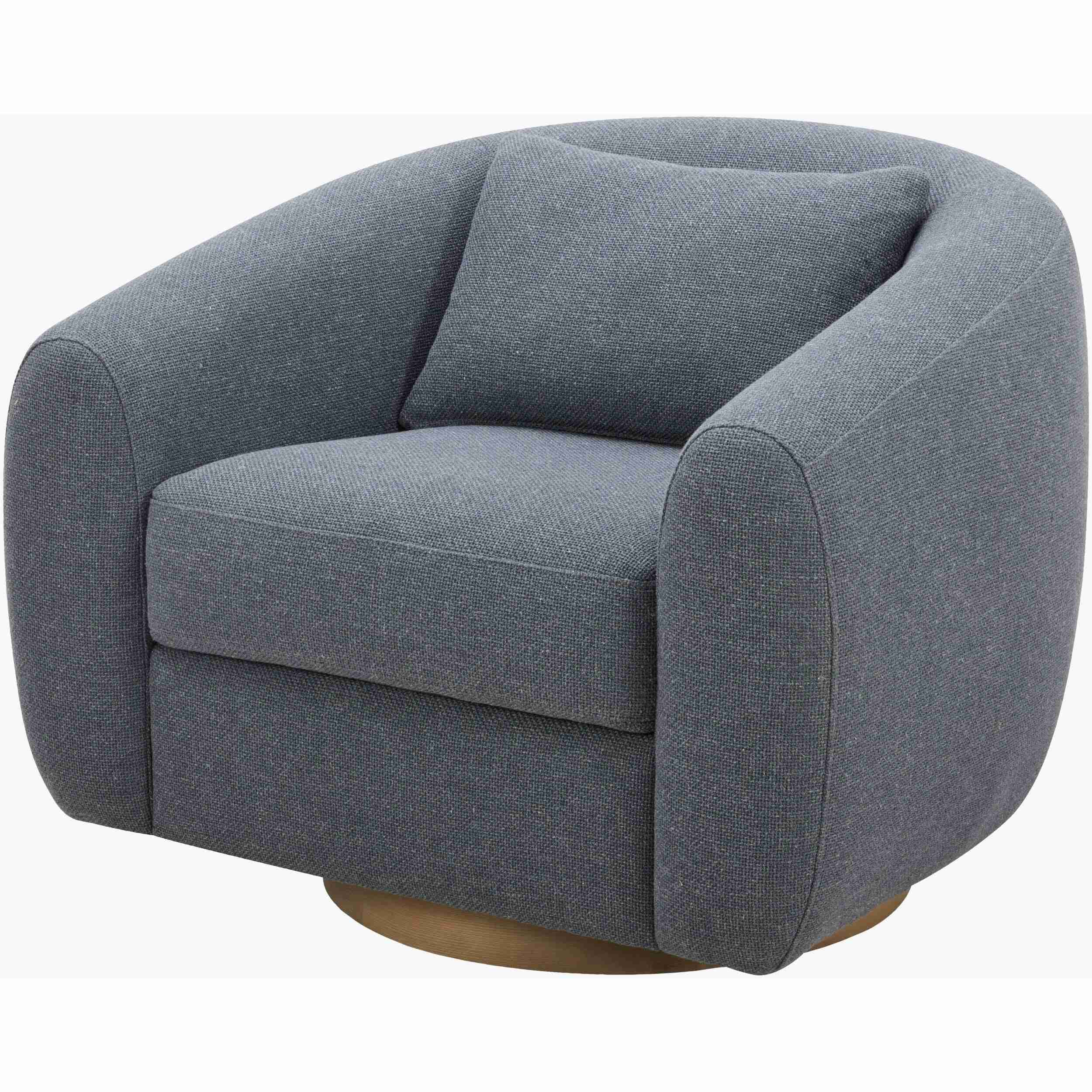 Becki Owens x SURYA Loma Swivel Chair in Blue - Image 3