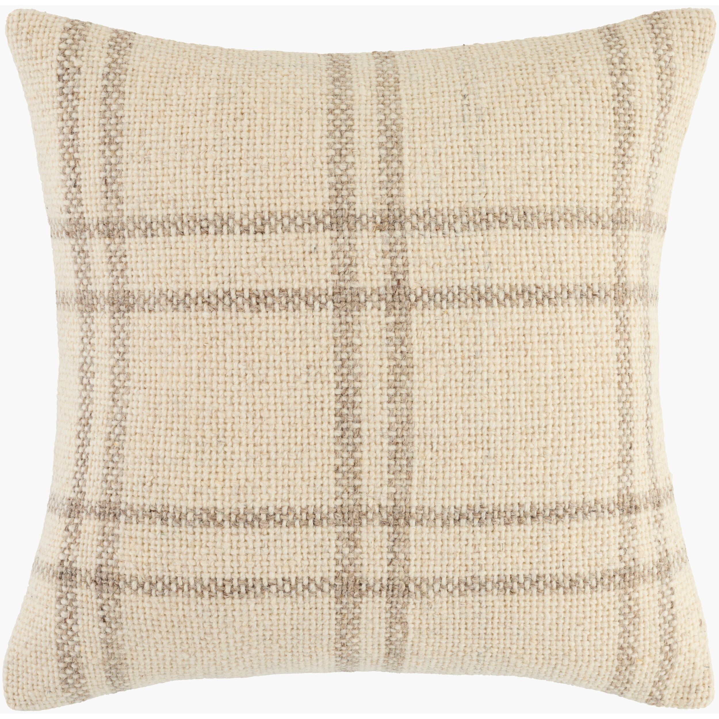 Becki Owens x LIVABLISS Ladera Pillow in Cream and Brown Plaid - Image 2