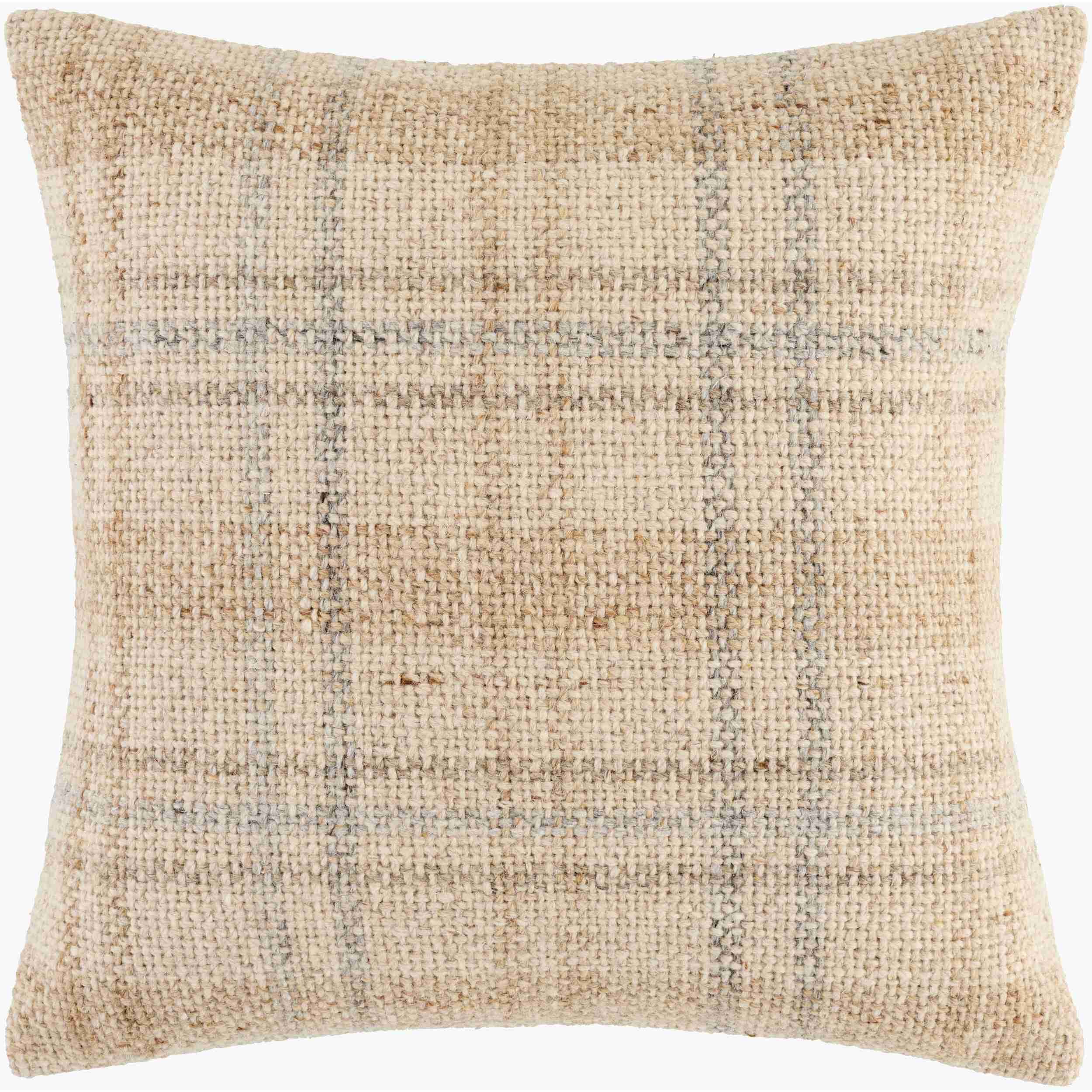 Becki Owens x LIVABLISS Ladera Pillow in Taupe, Beige and Gray Plaid - Image 2