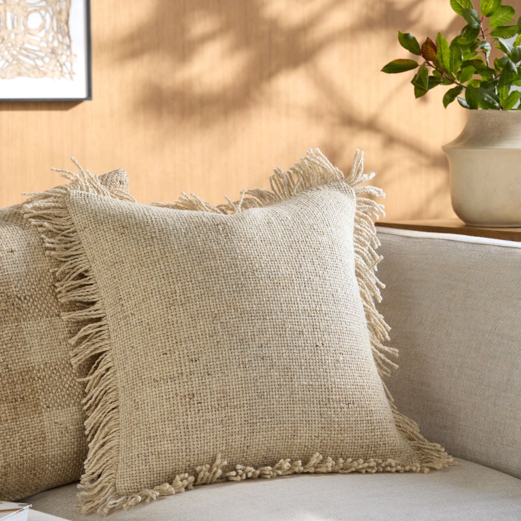 Becki Owens x LIVABLISS Marisol Pillow in Oatmeal - Image 1