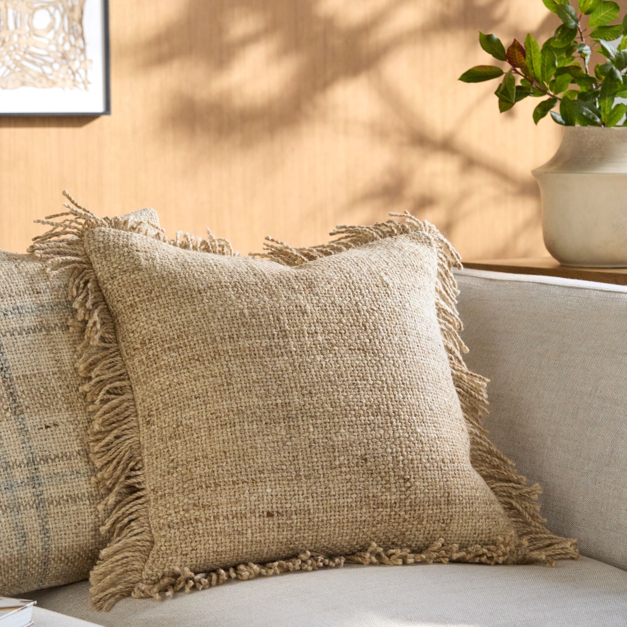 Becki Owens x LIVABLISS Marisol Pillow in Wheat - Image 1