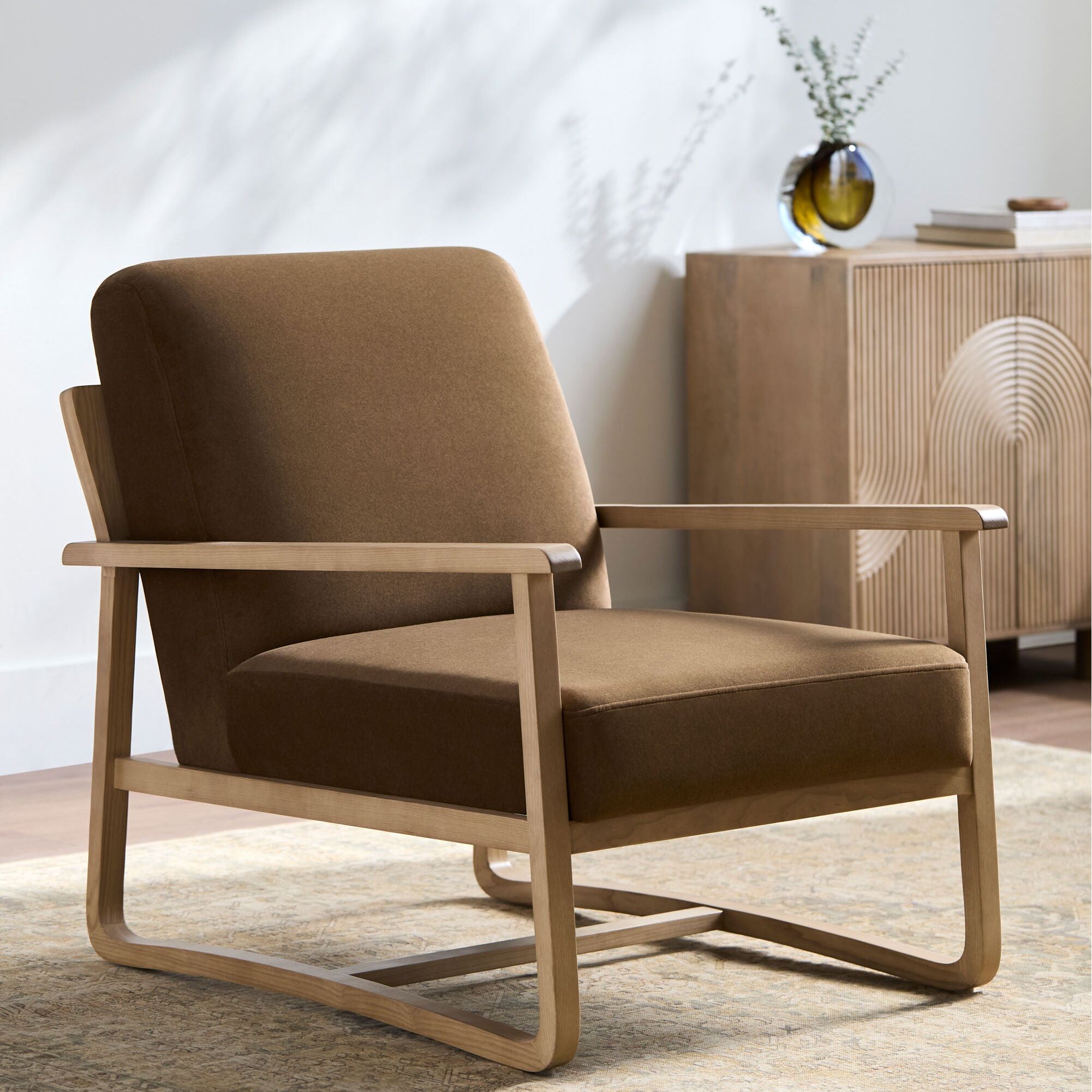 Becki Owens x SURYA Molera Accent Chair in Brown - Image 1