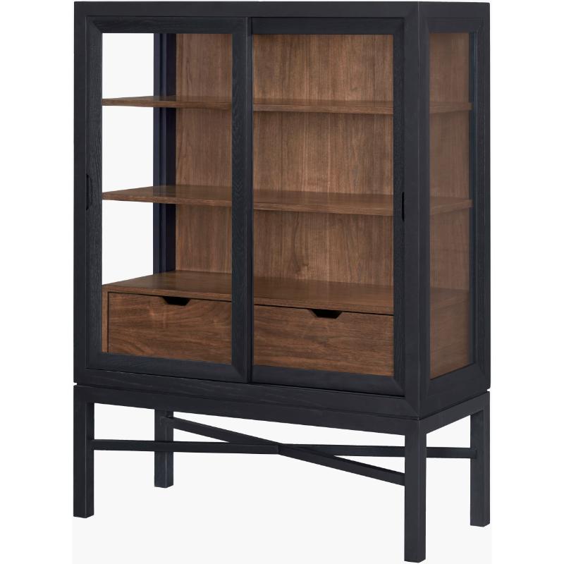Becki Owens x SURYA Modern Marin Bookcase in Black Stained Oak