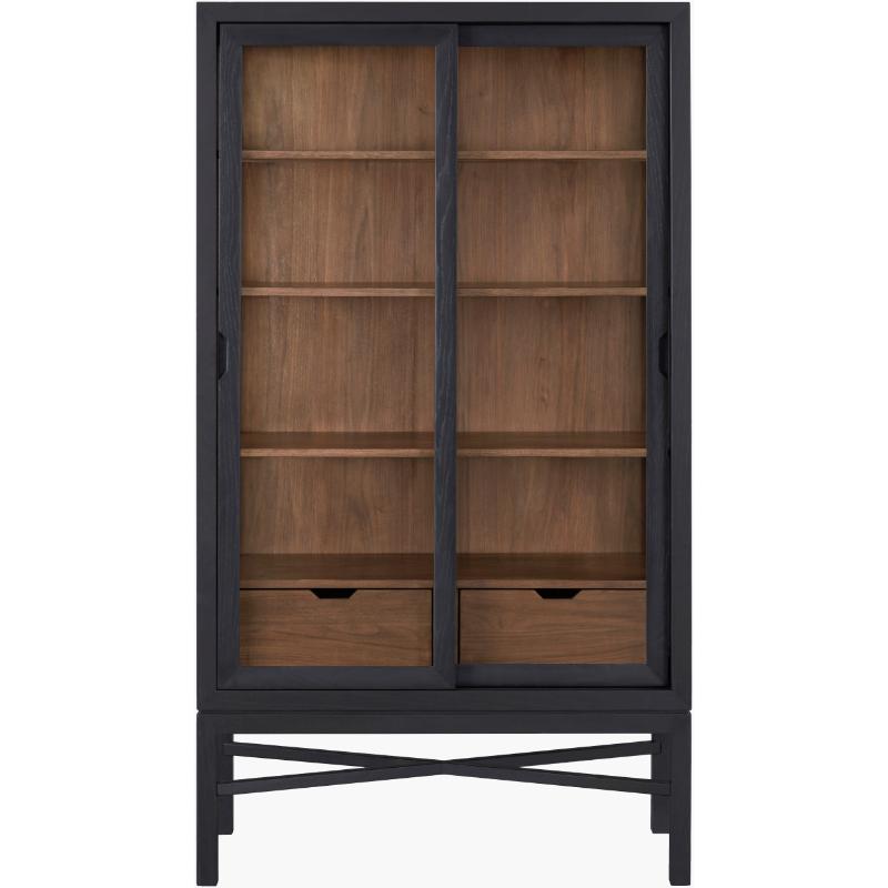 Becki Owens x SURYA Modern Tall Marin Bookcase in Black Stained Oak - Image 3
