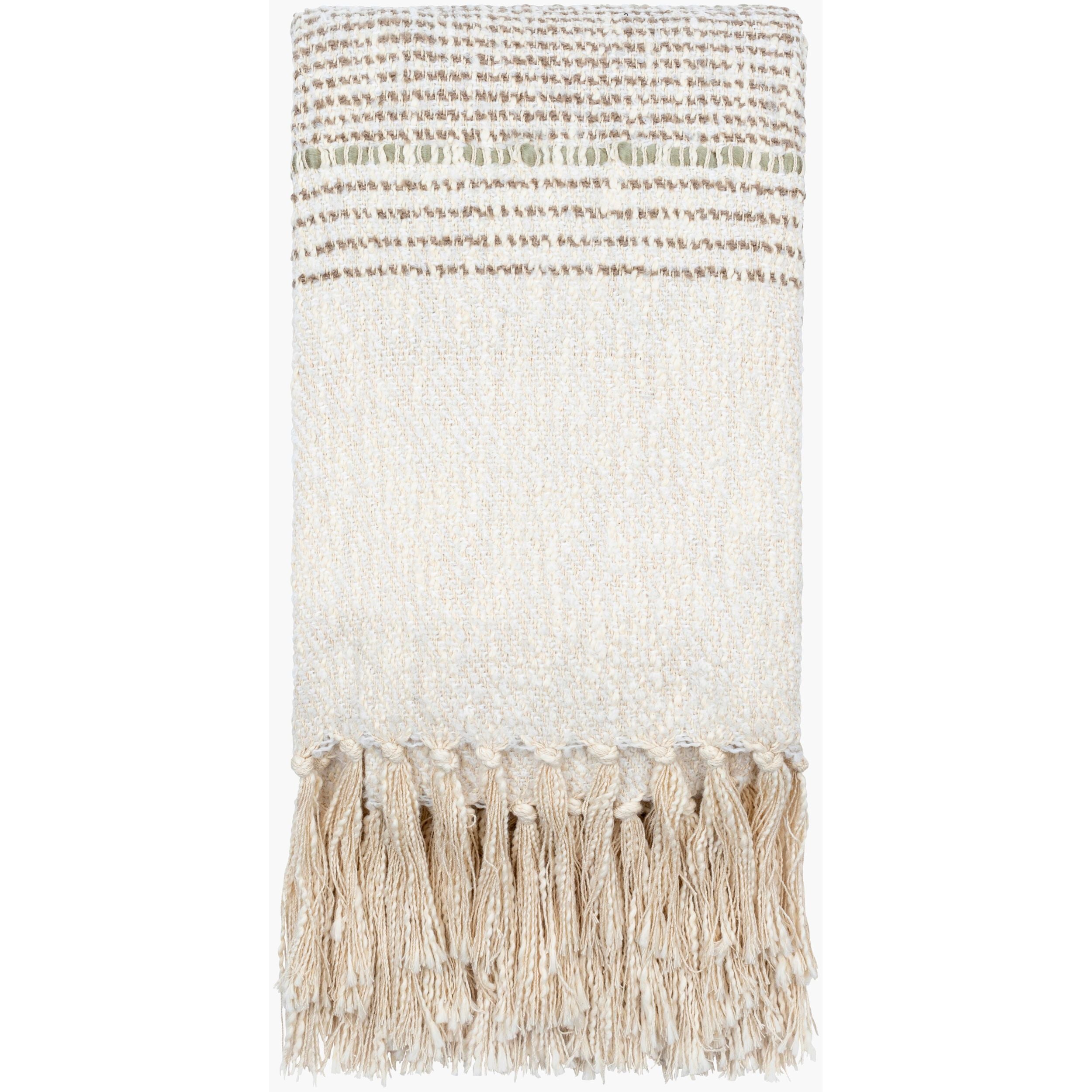 Becki Owens x LIVABLISS Prolo Throw in Beige with Gray Stripe ~ 50" x 60" - Image 3