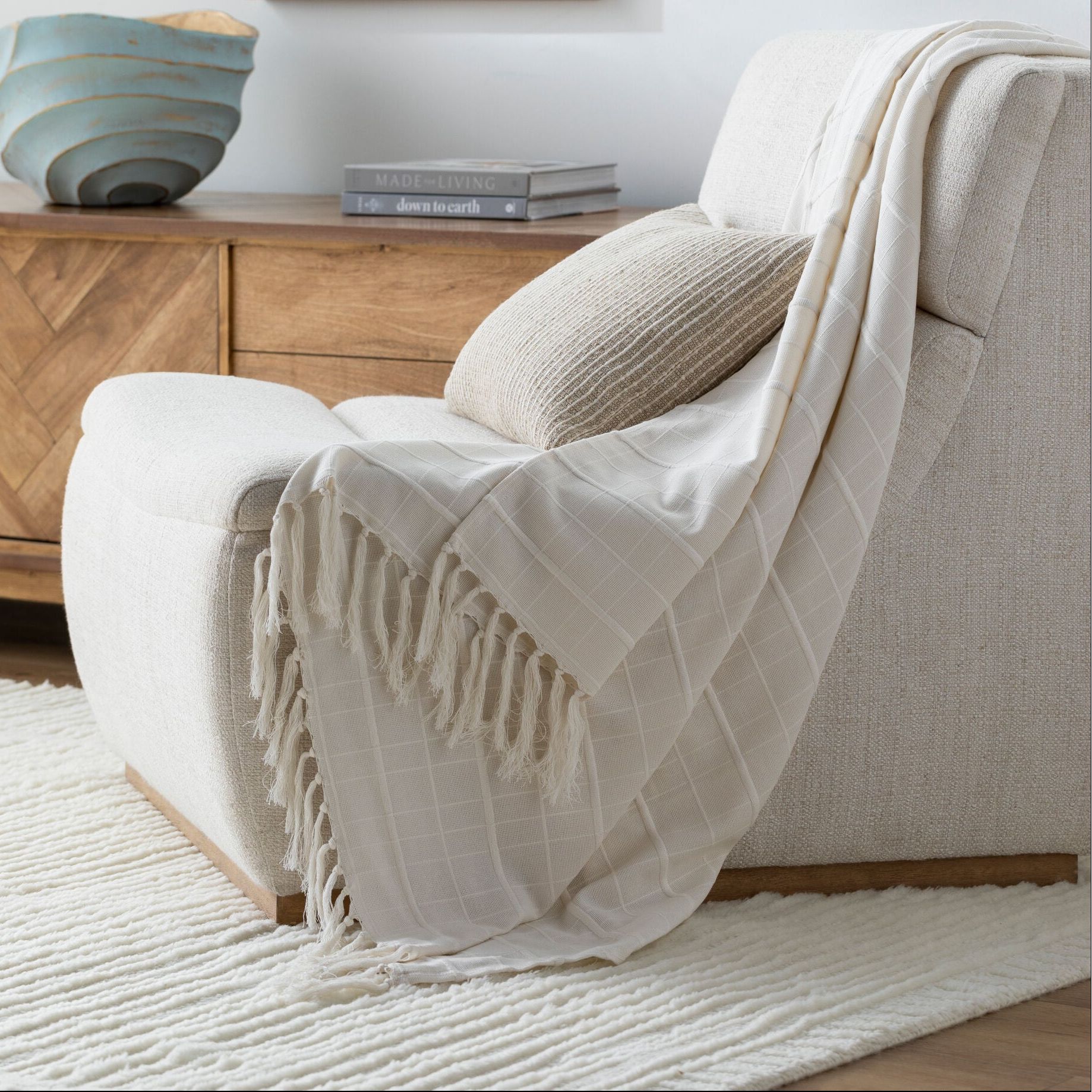 Becki Owens x LIVABLISS Prolo Throw in Cream ~ 50" x 60" - Image 1