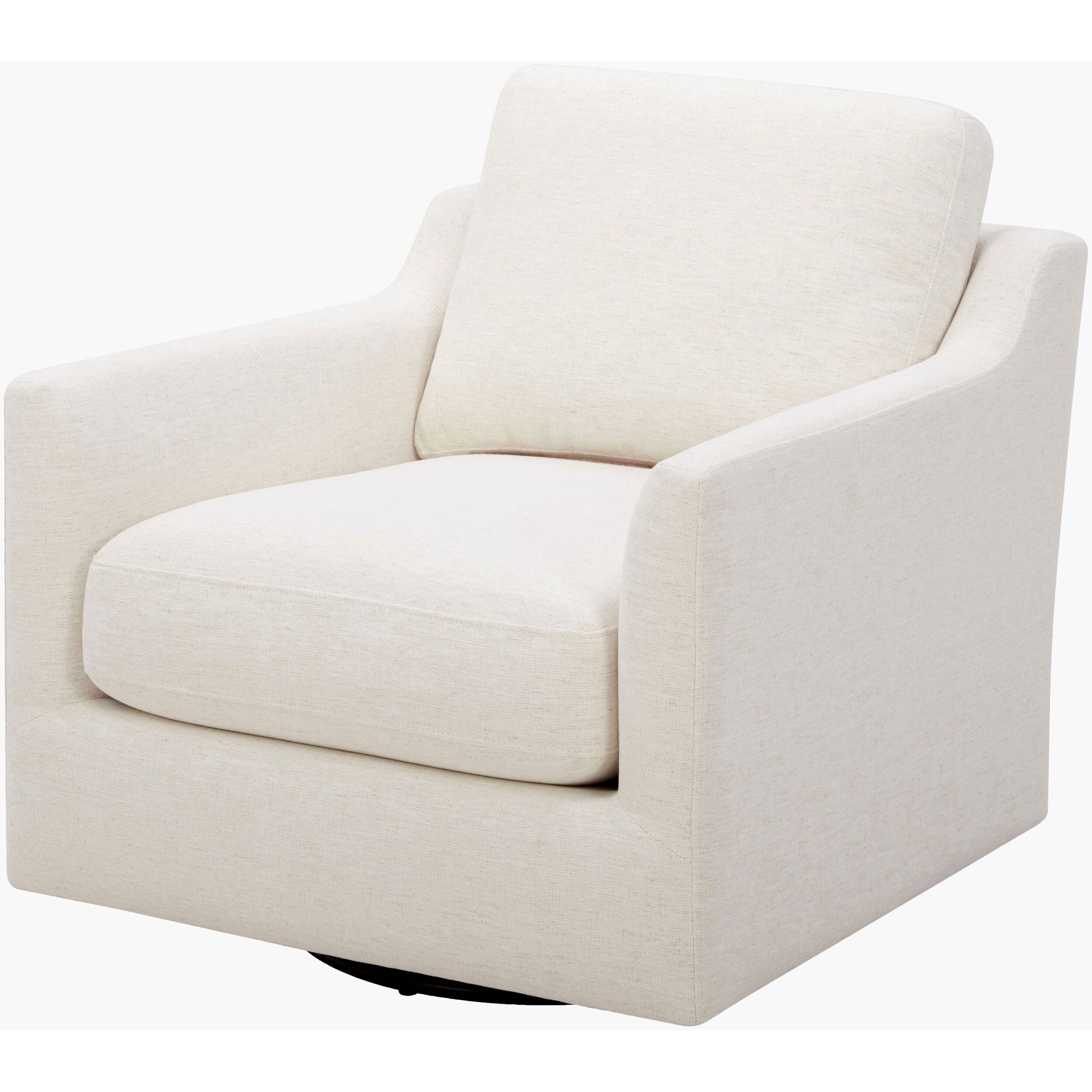 Becki Owens x SURYA Pismo Swivel Glider Chair in Off-White Linen - Image 2