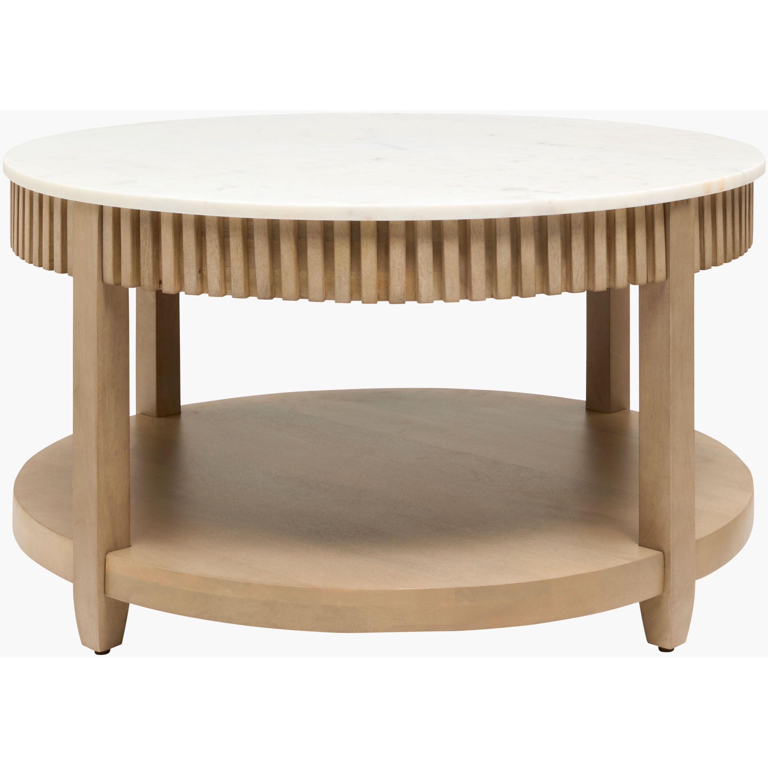 Becki Owens x LIVABLISS Rosemary Coffee Table in Mango Wood with White Marble Top - Image 2